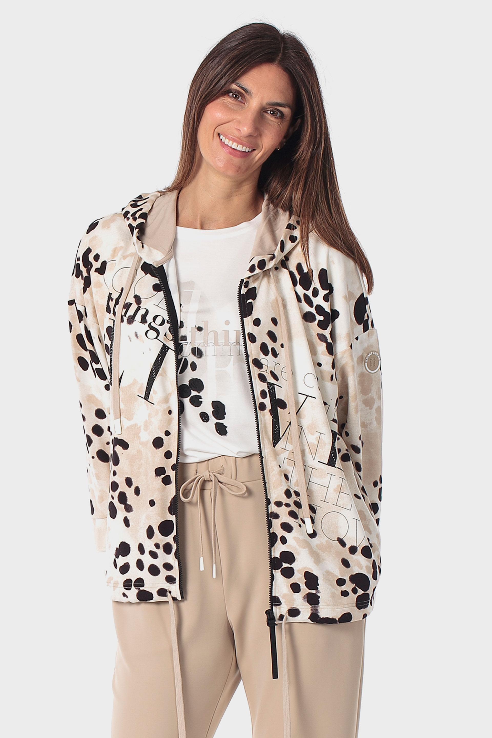 Beige Animal Print Jacket, 3701_129, large image number 1