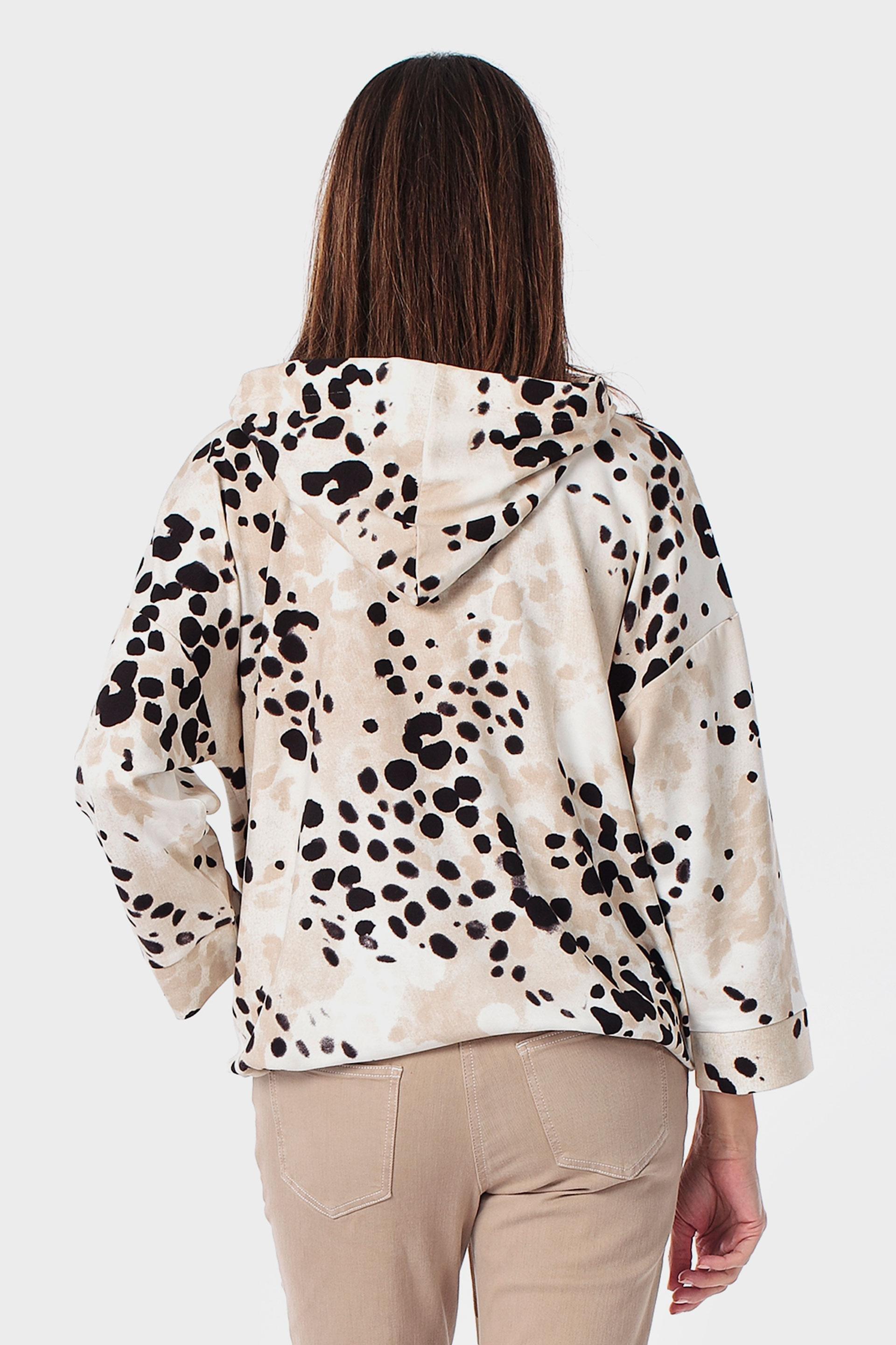 Animal Print Zip-Through Jacket Beige, Beige Sand, large image number 3