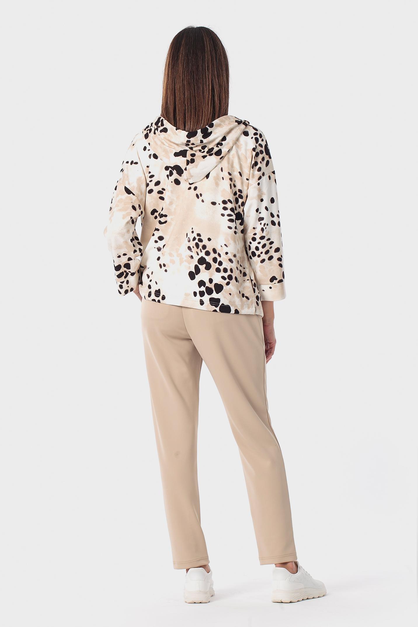 Beige Animal Print Jacket, 3701_129, large image number 4
