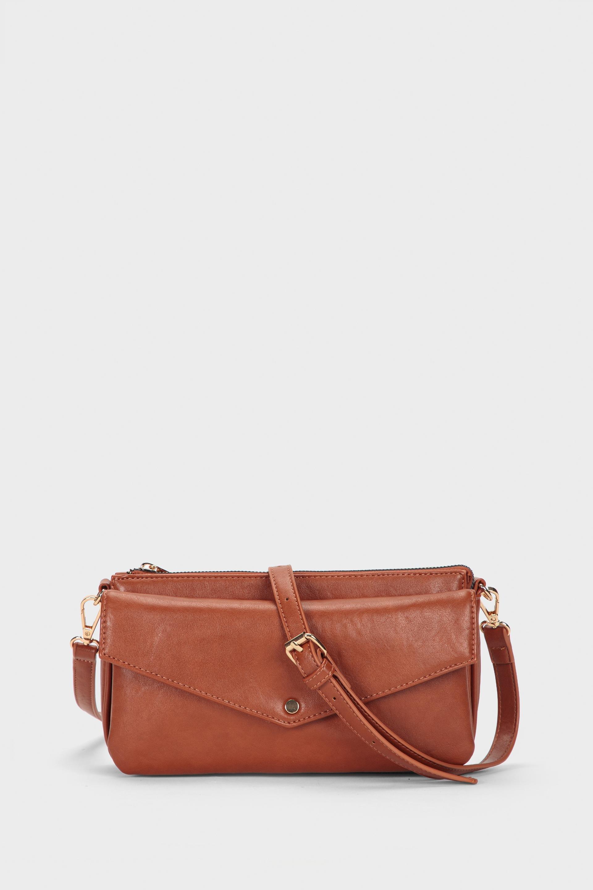 Orange Shoulder Bag, Brown Syrup, large image number 0