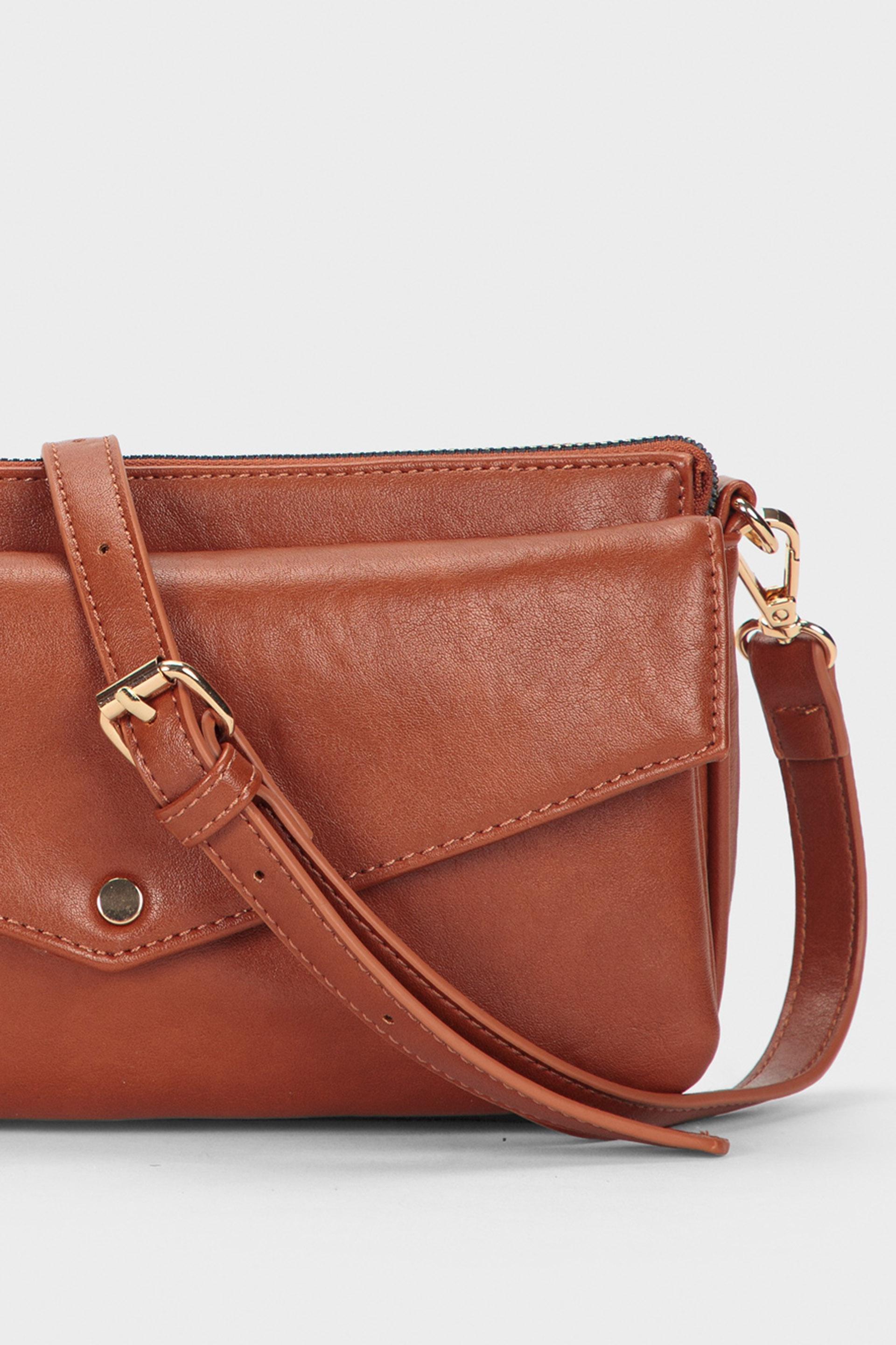 Orange Shoulder Bag, Brown Syrup, large image number 1