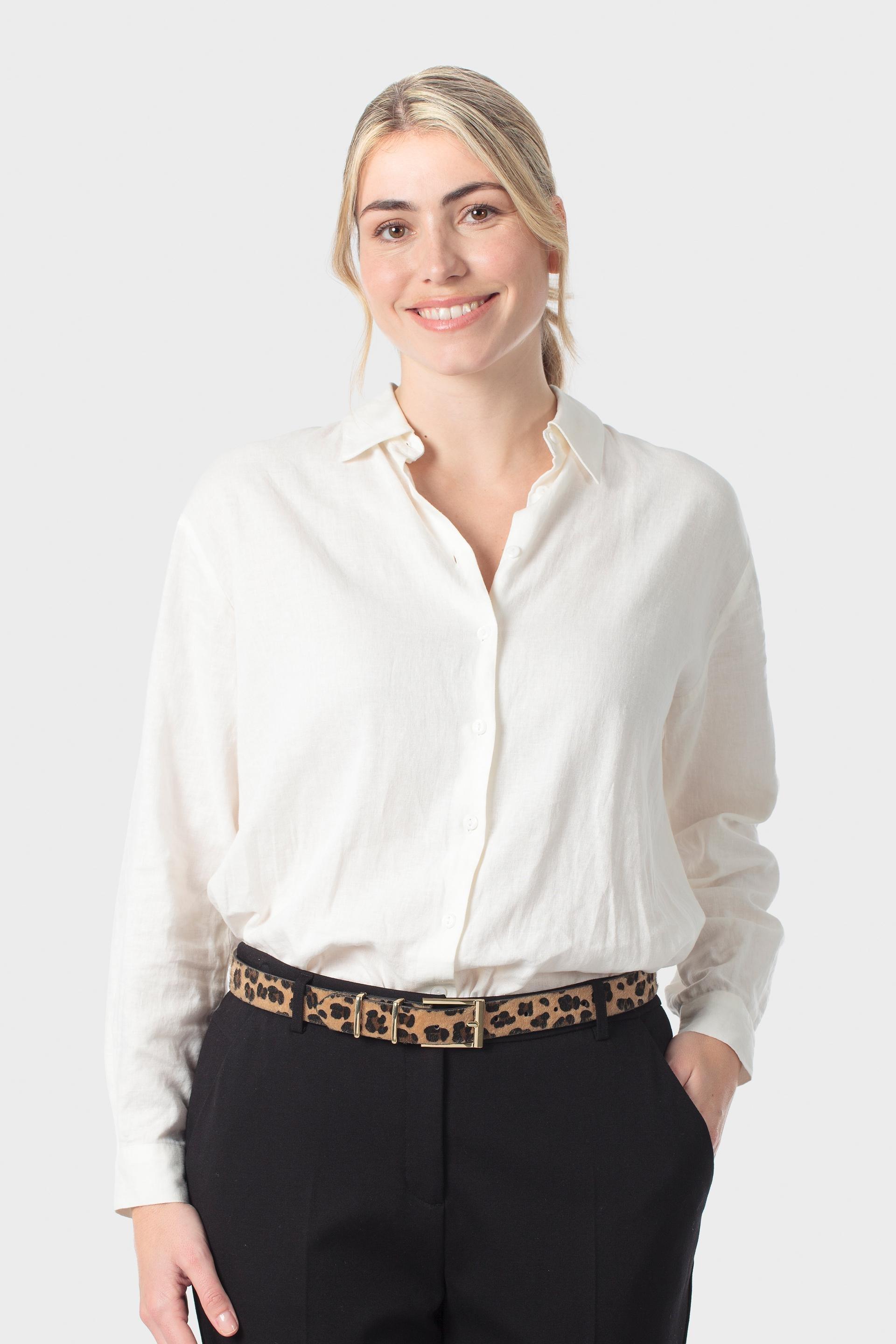Brown Leopard Print Belt, Beige, medium