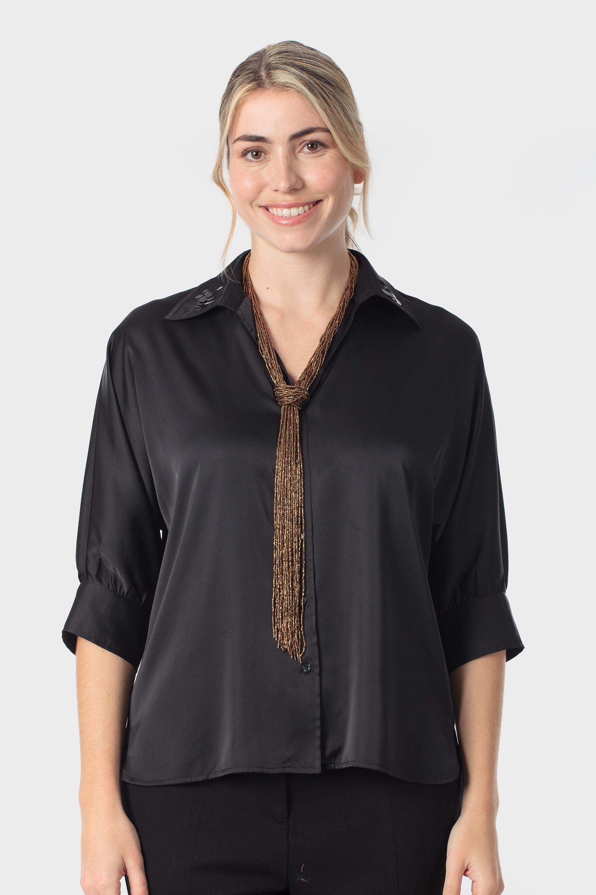 Brown Long Necklace, Metal Golden, large image number 0