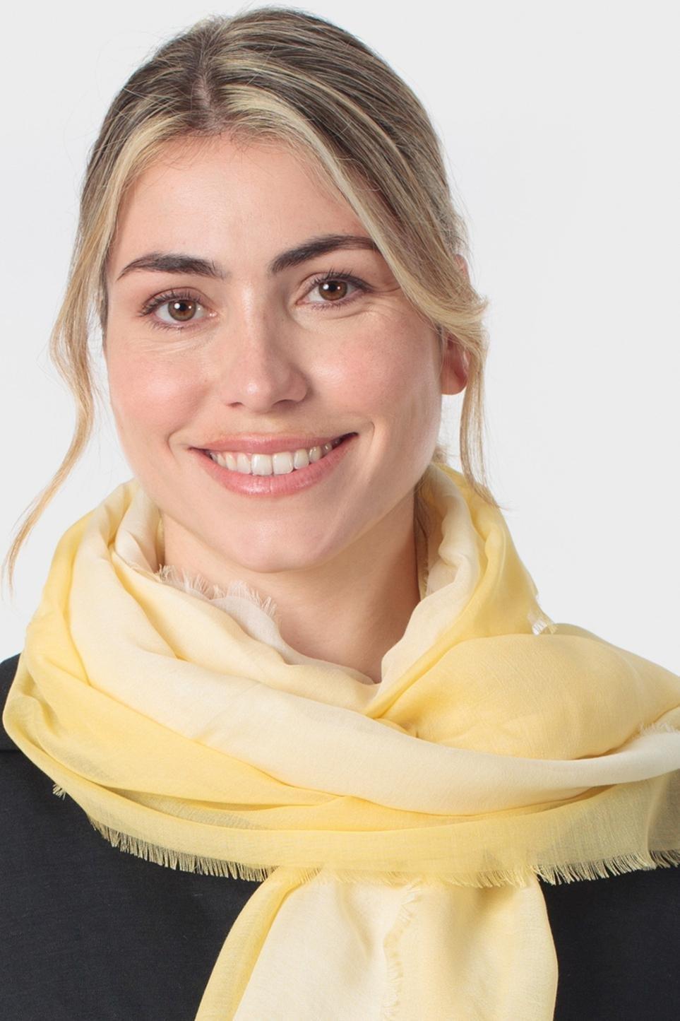 شال باشمينا أصفر بتدرج أومبري, Yellow, large image number 1