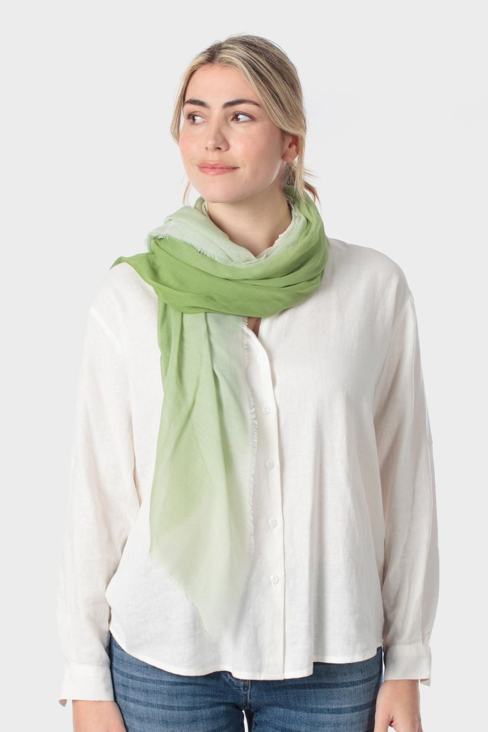 Green Ombre Pashmina, Green Tea, large image number 0