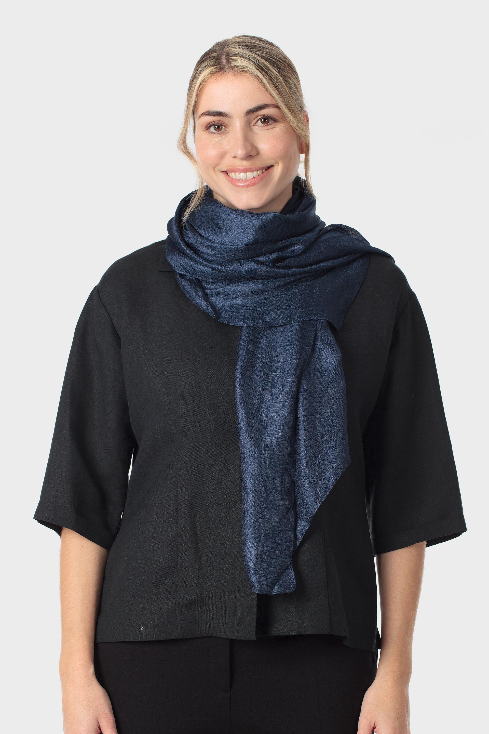 Multicolour Scarf, Blue Navy, large image number 0