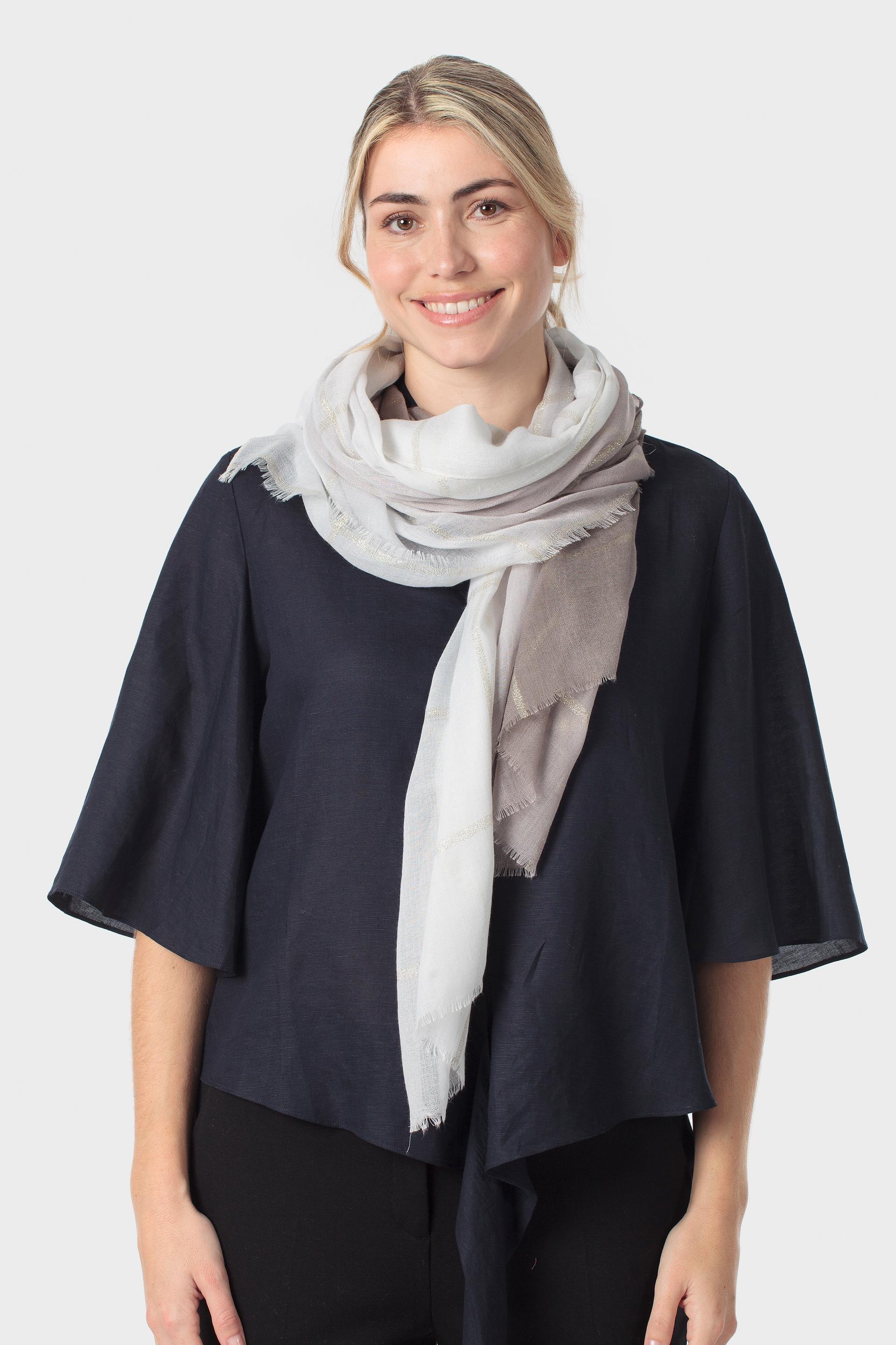 Grey Scarf, Brown Mink, medium