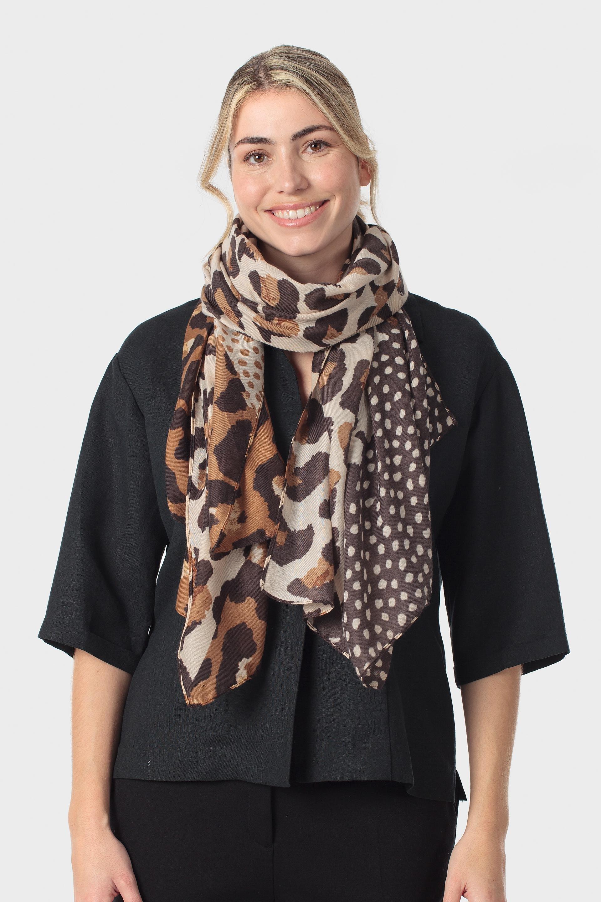 Multiclour Scarf, Brown Nut, large image number 0