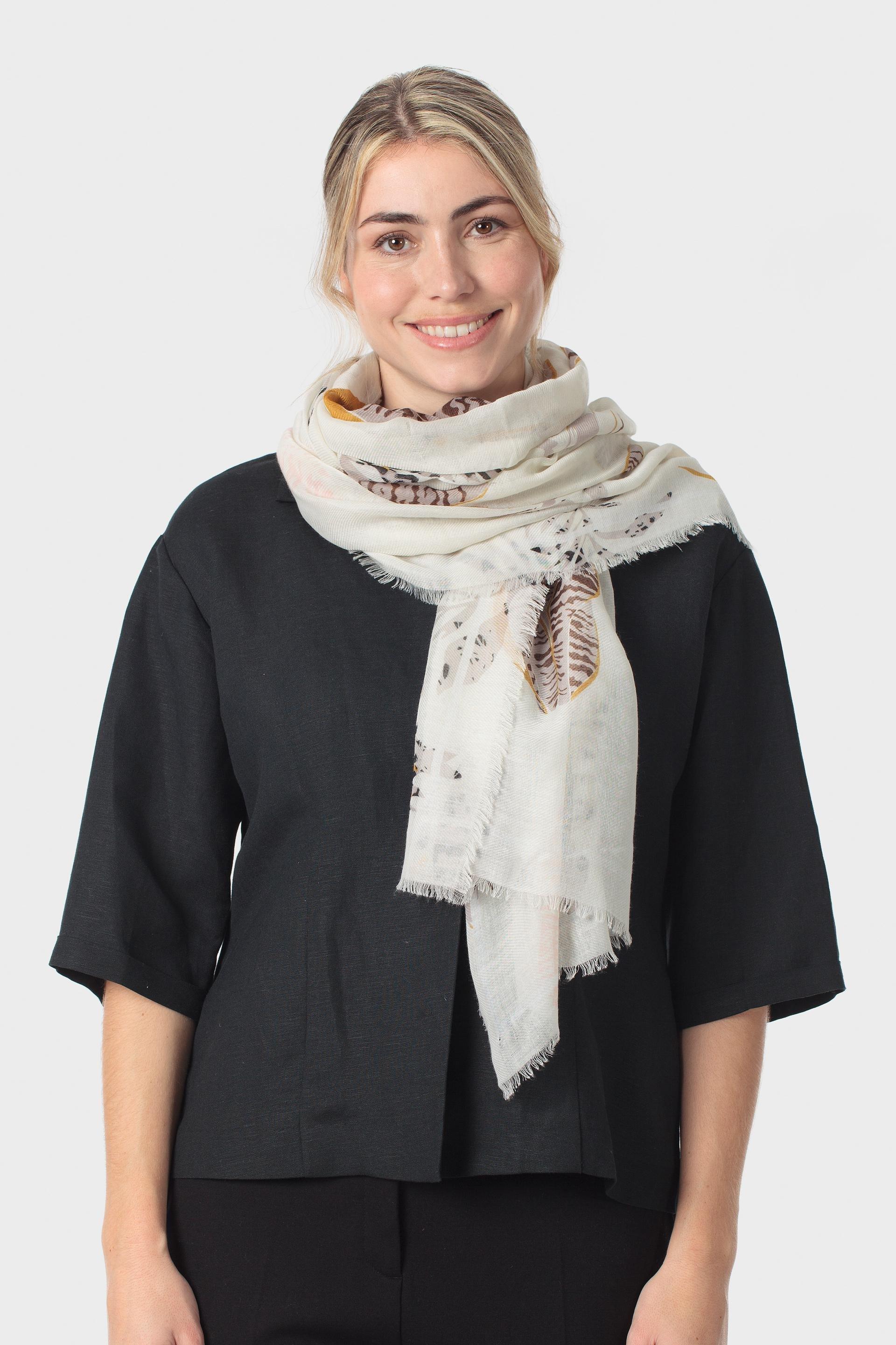 Multicolor Scarf, White Off White, large image number 0