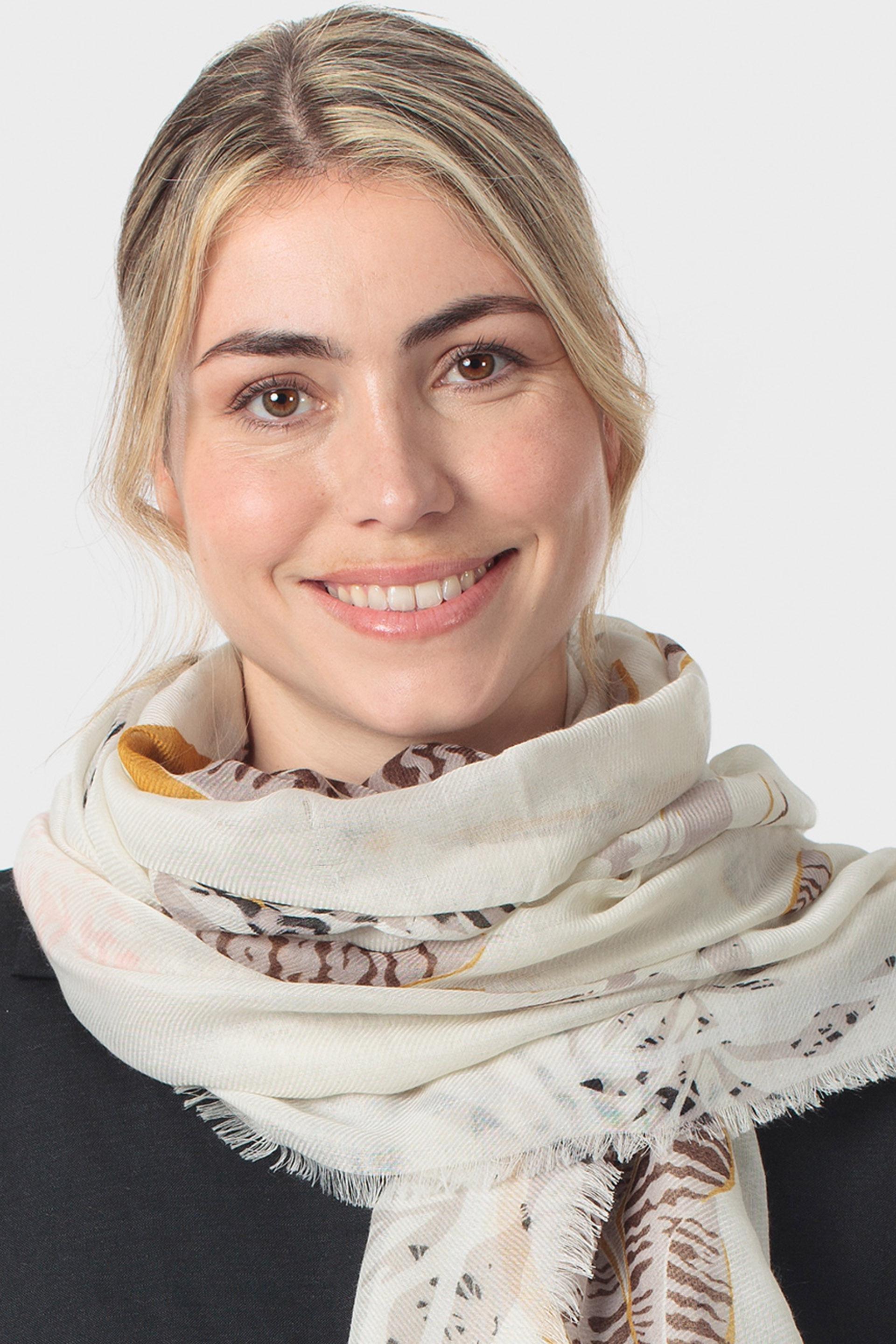 Multicolor Scarf, White Off White, large image number 1
