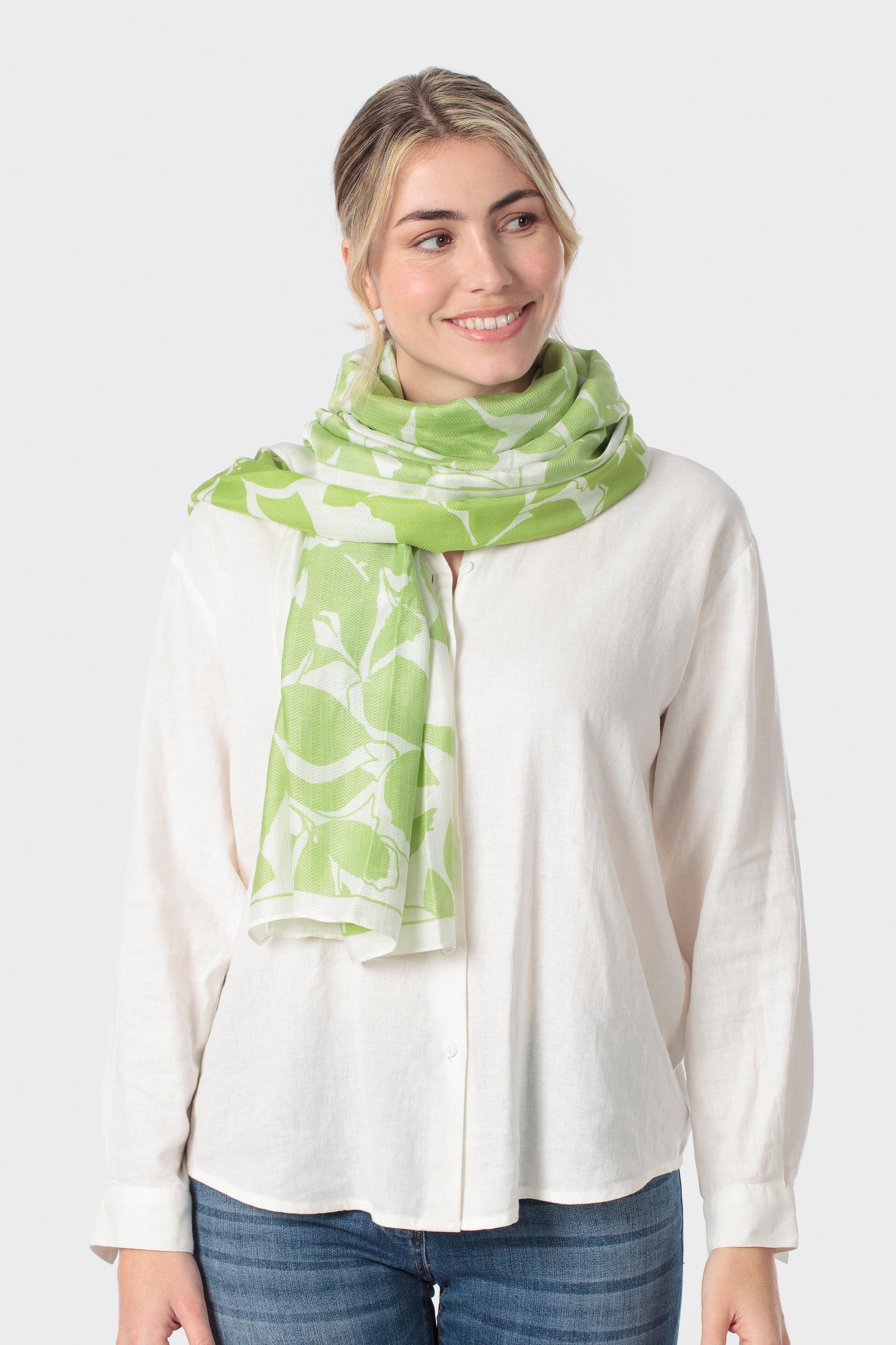 Green Textured Scarf, 3701_298, medium
