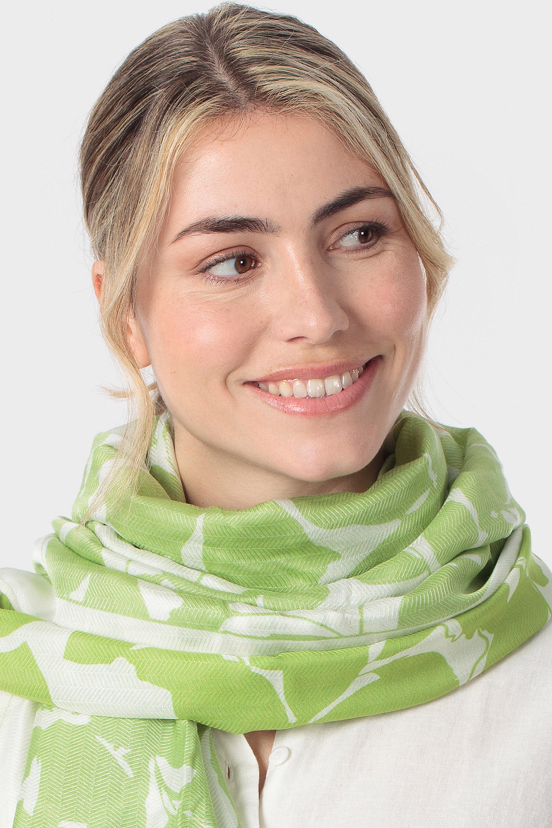 Green Textured Scarf, 3701_298, large image number 1