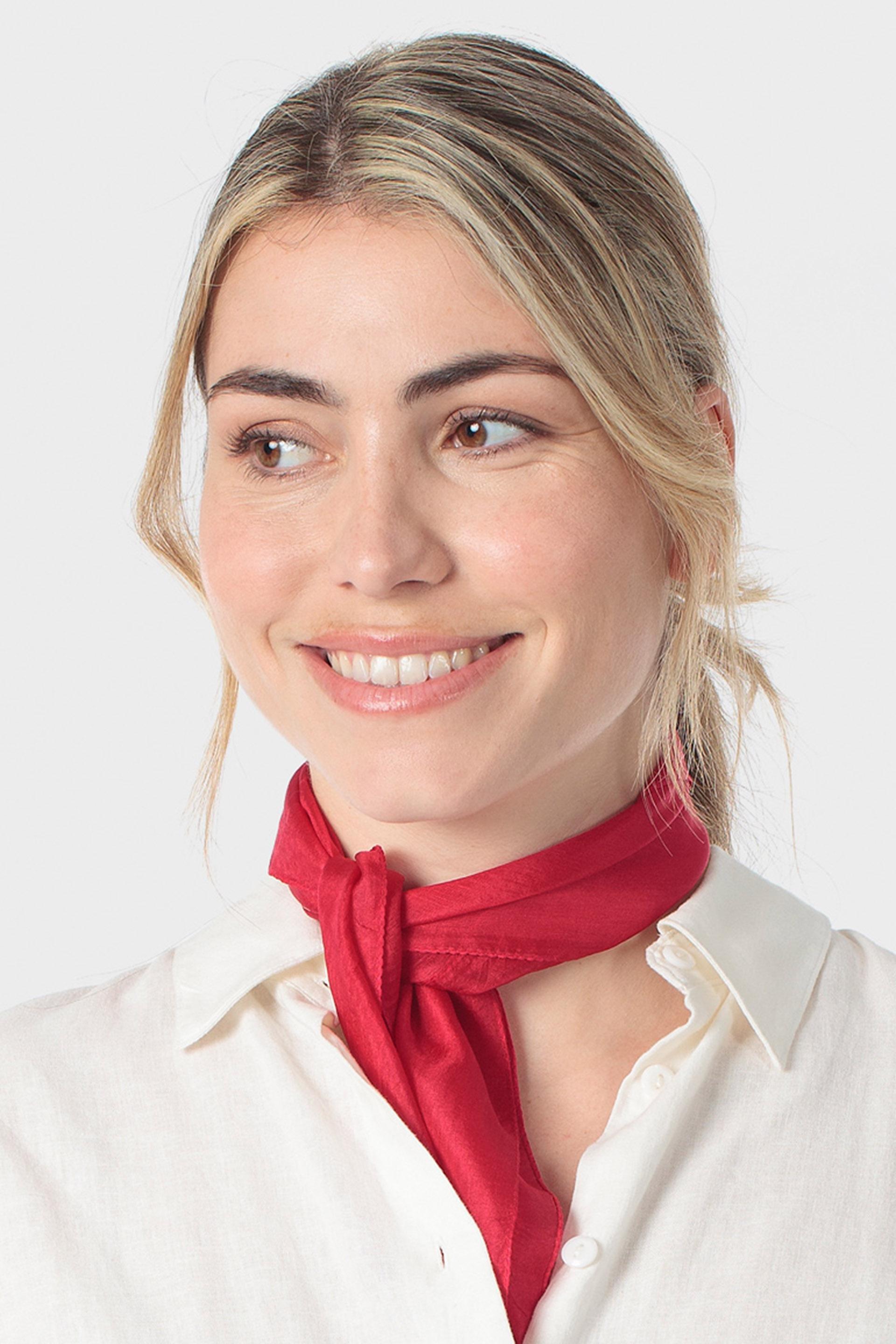 Beige Pleated Foulard, Red Carmine, medium