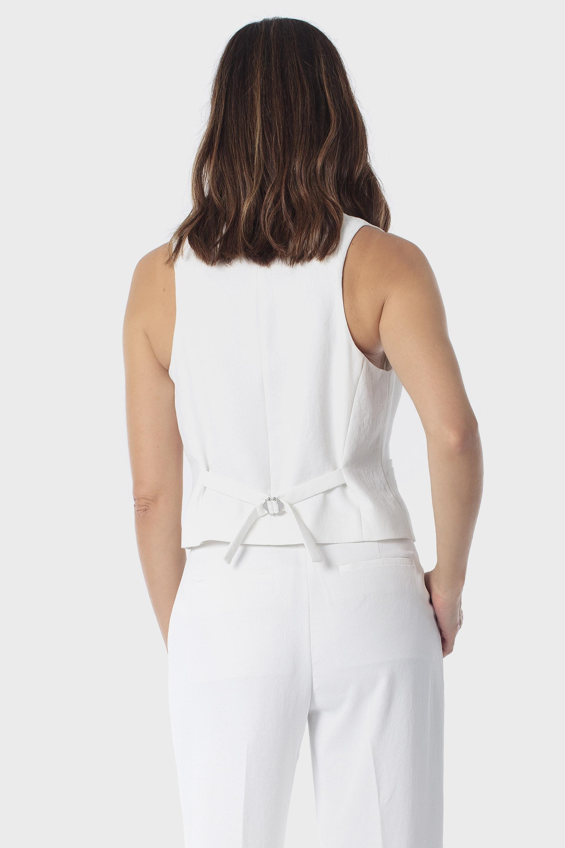 White V-Neck Waistcoat, 3701_232, large image number 2