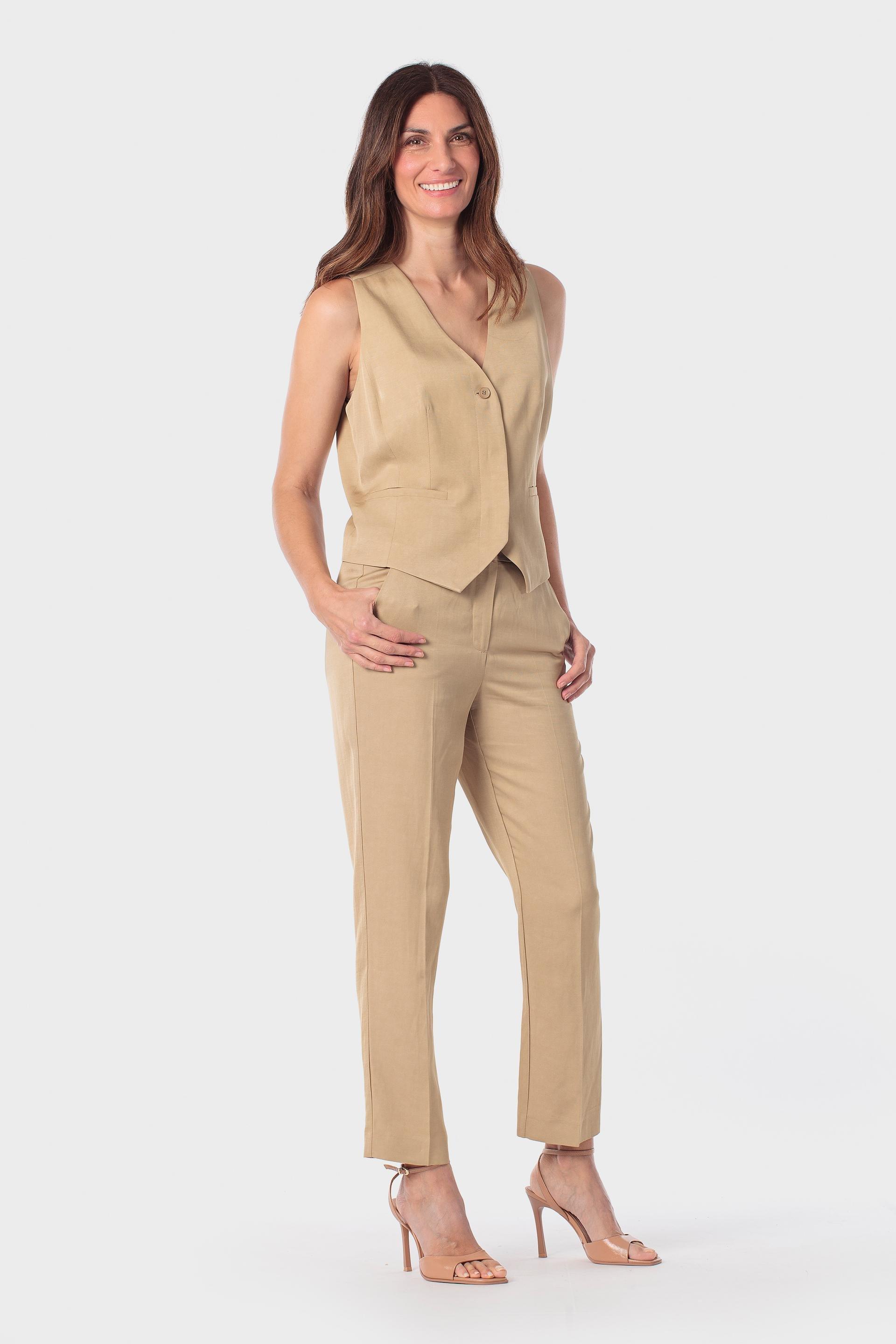 Beige Buttoned Waistcoat, 3701_148, large image number 1