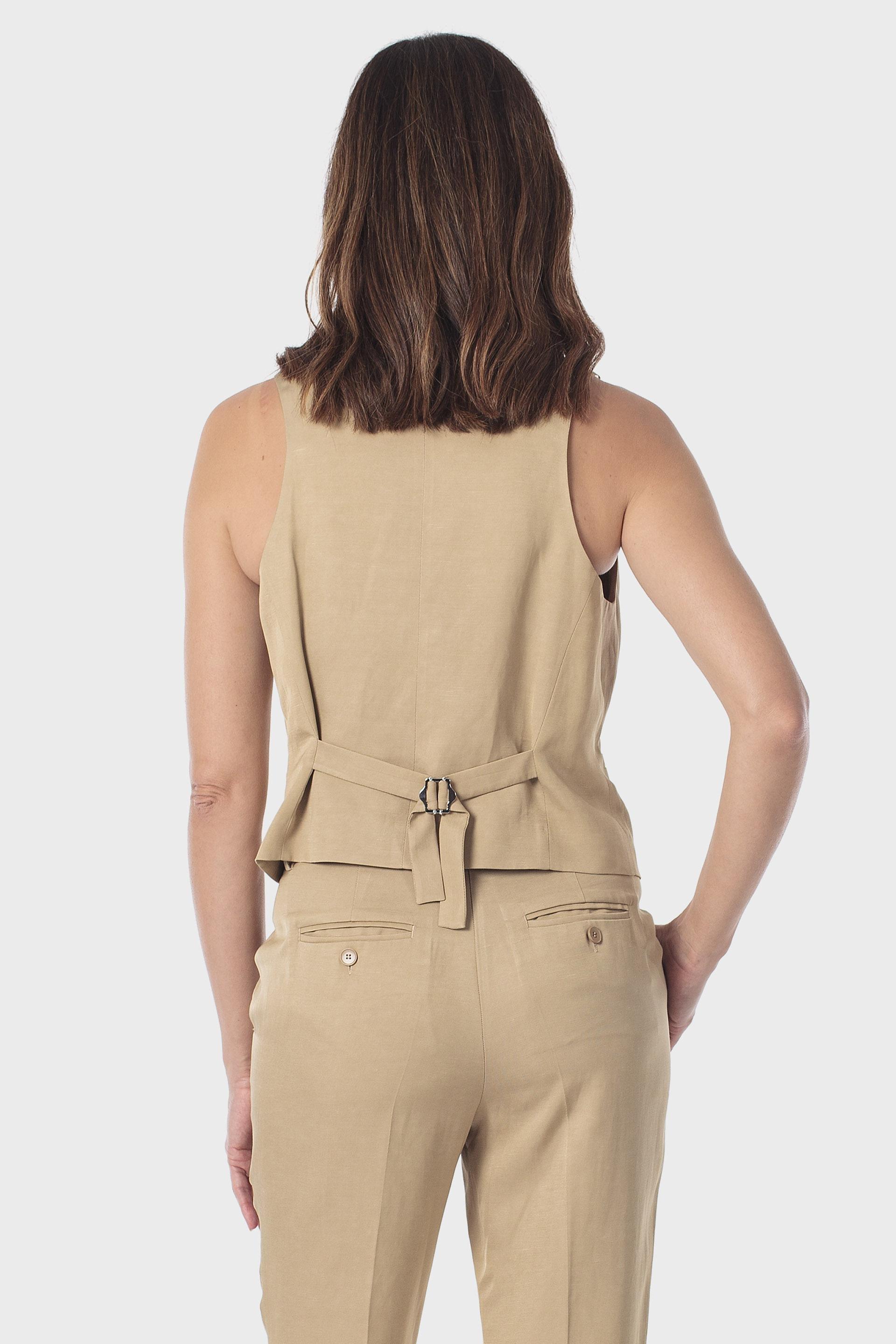 Beige Buttoned Waistcoat, 3701_148, large image number 2