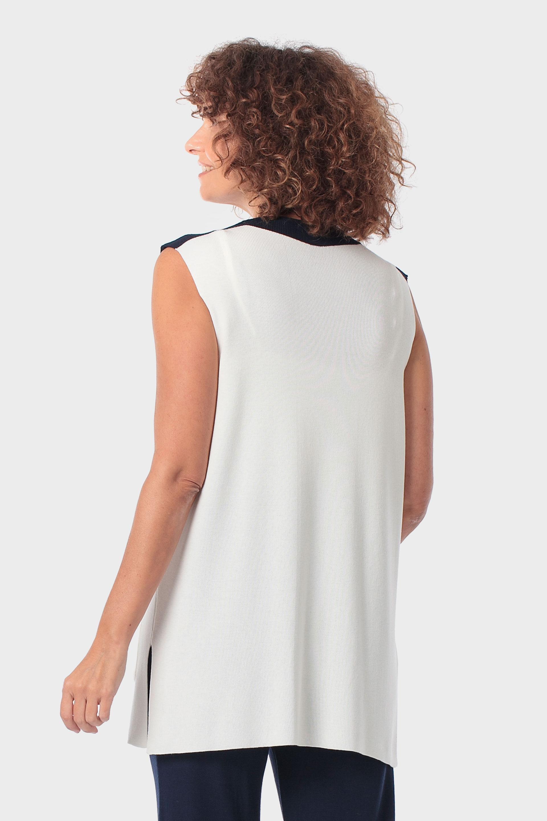 White Two-Tone Waistcoat, Beige Talc, large image number 2