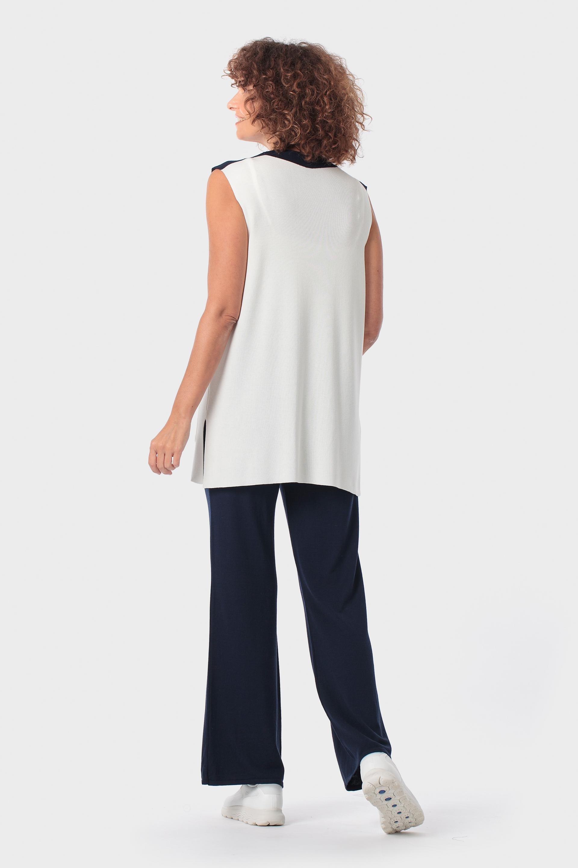 White Two-Tone Waistcoat, Beige Talc, large image number 3