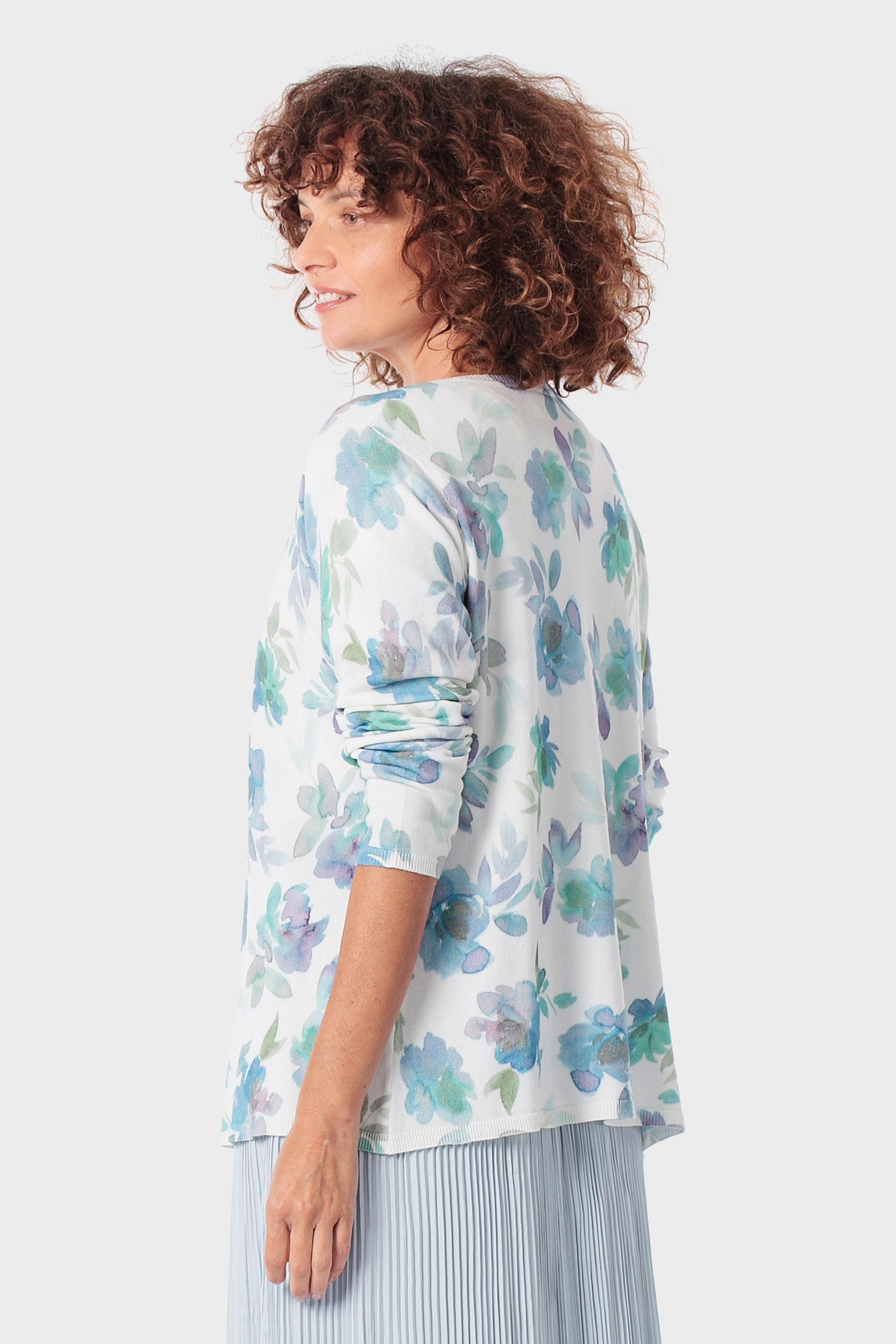 Blue Printed Jacket, Green Aquamarine, large image number 2