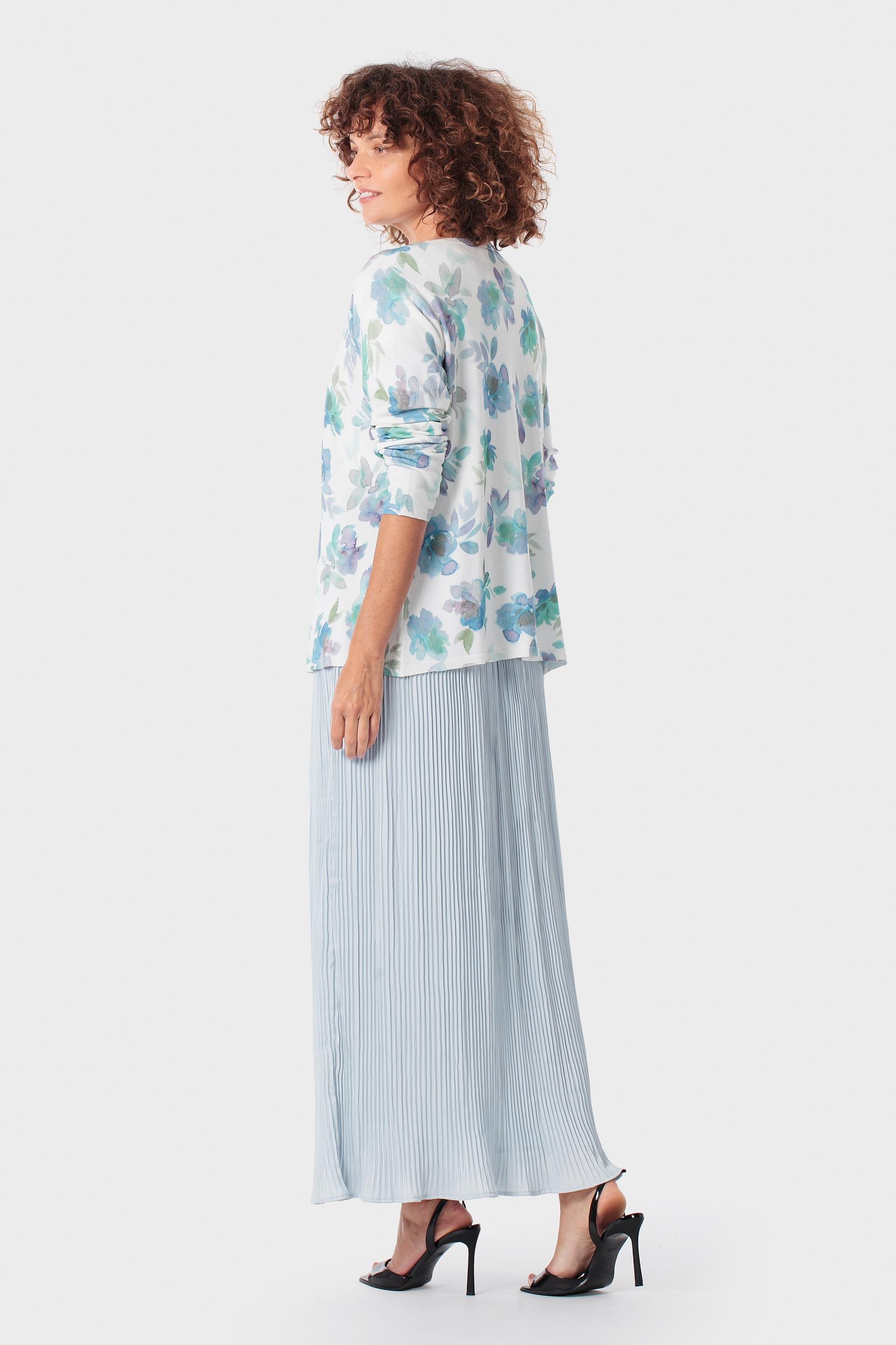 Blue Printed Jacket, Green Aquamarine, large image number 3