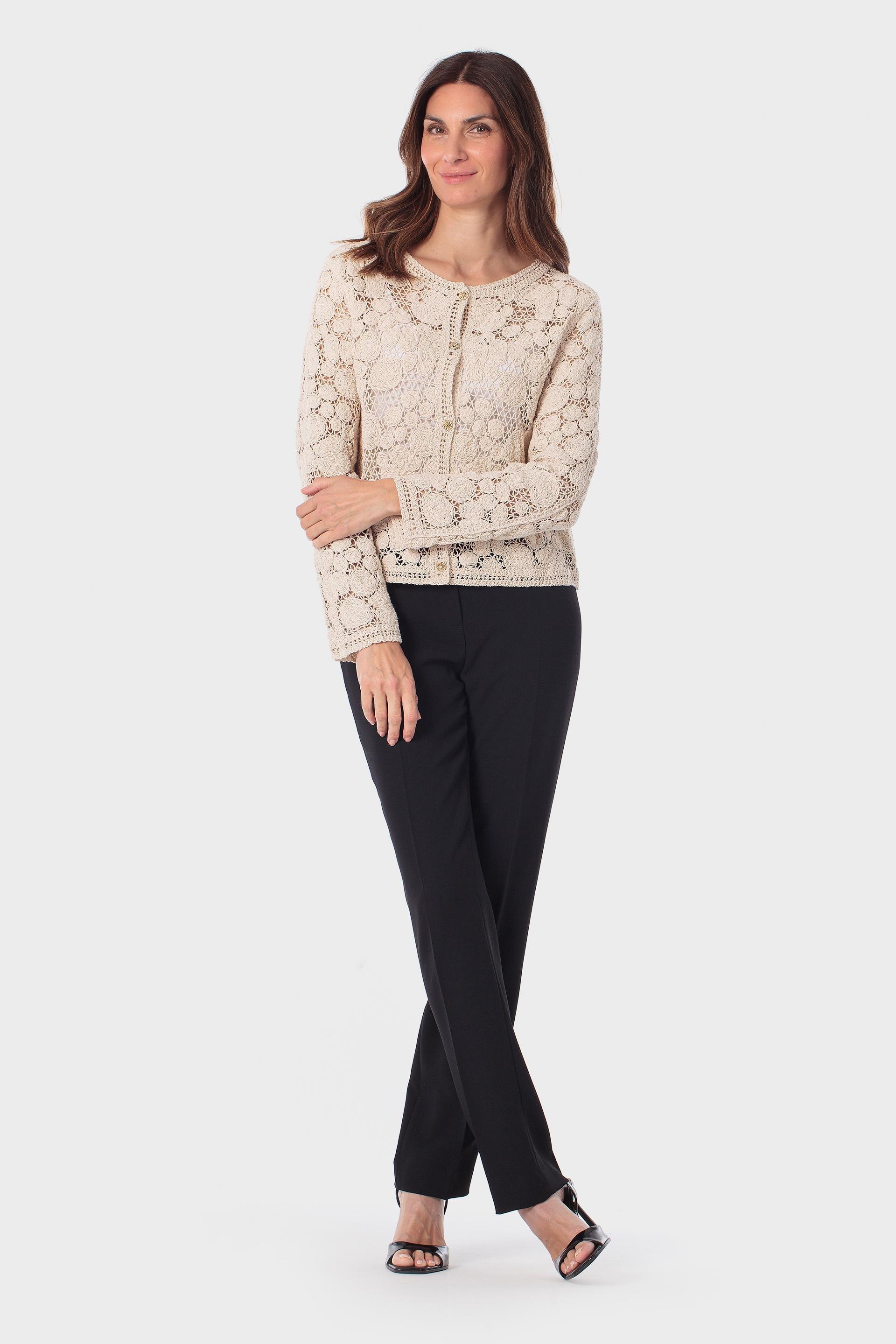 Beige Openwork Jacket, Beige, large image number 1