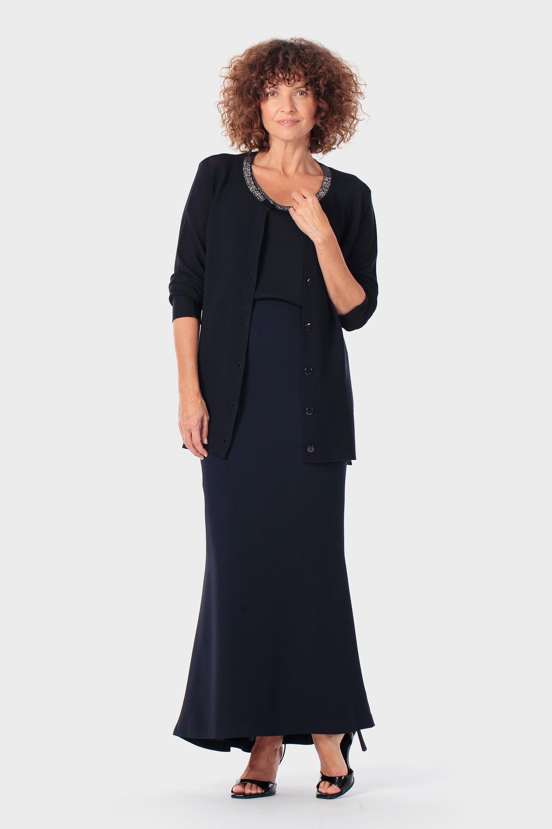 Navy Cardigan With Gemstones, 3701_104, large image number 1