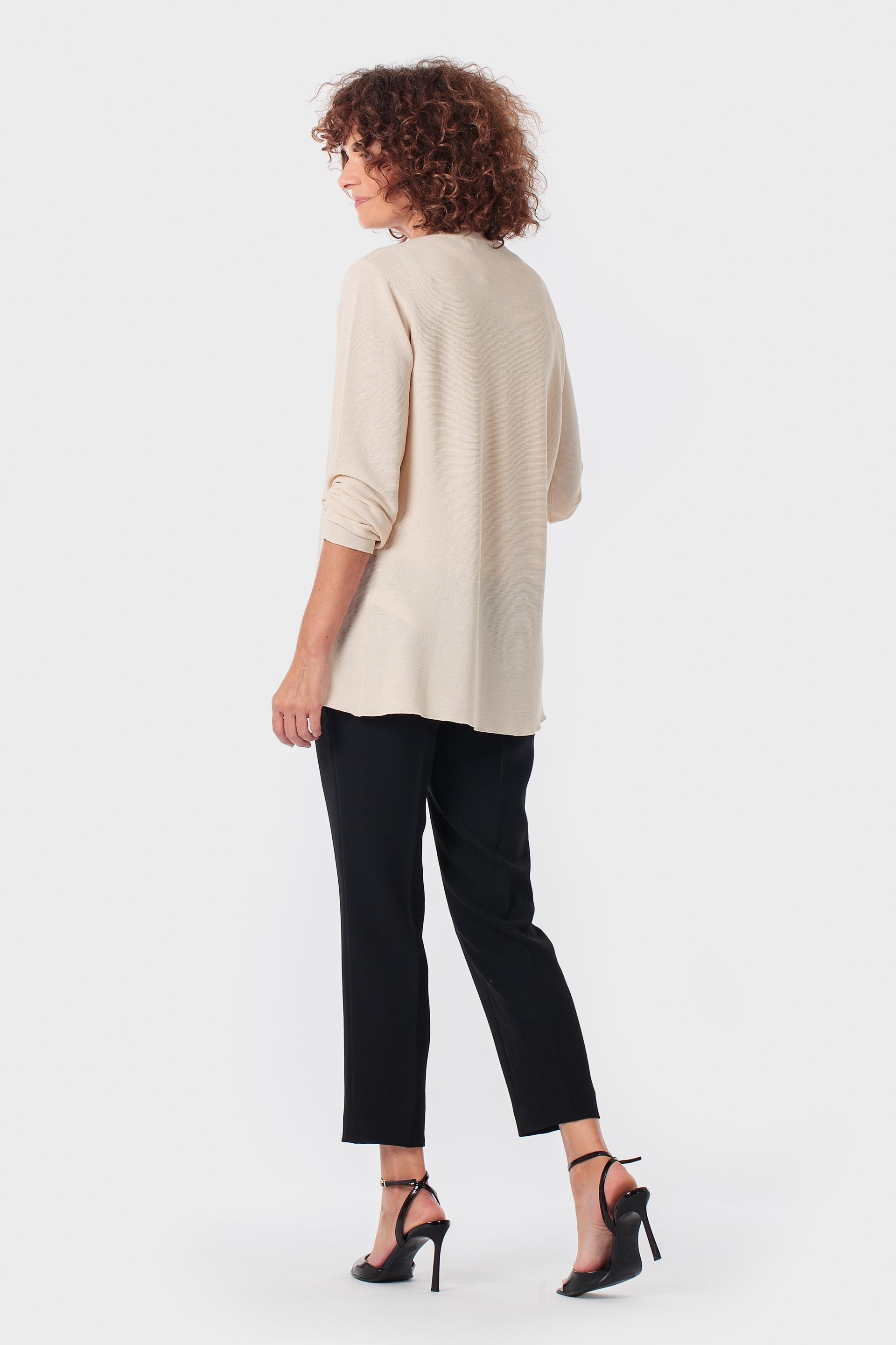 Embellished Neckline Cardigan, Beige, large image number 3