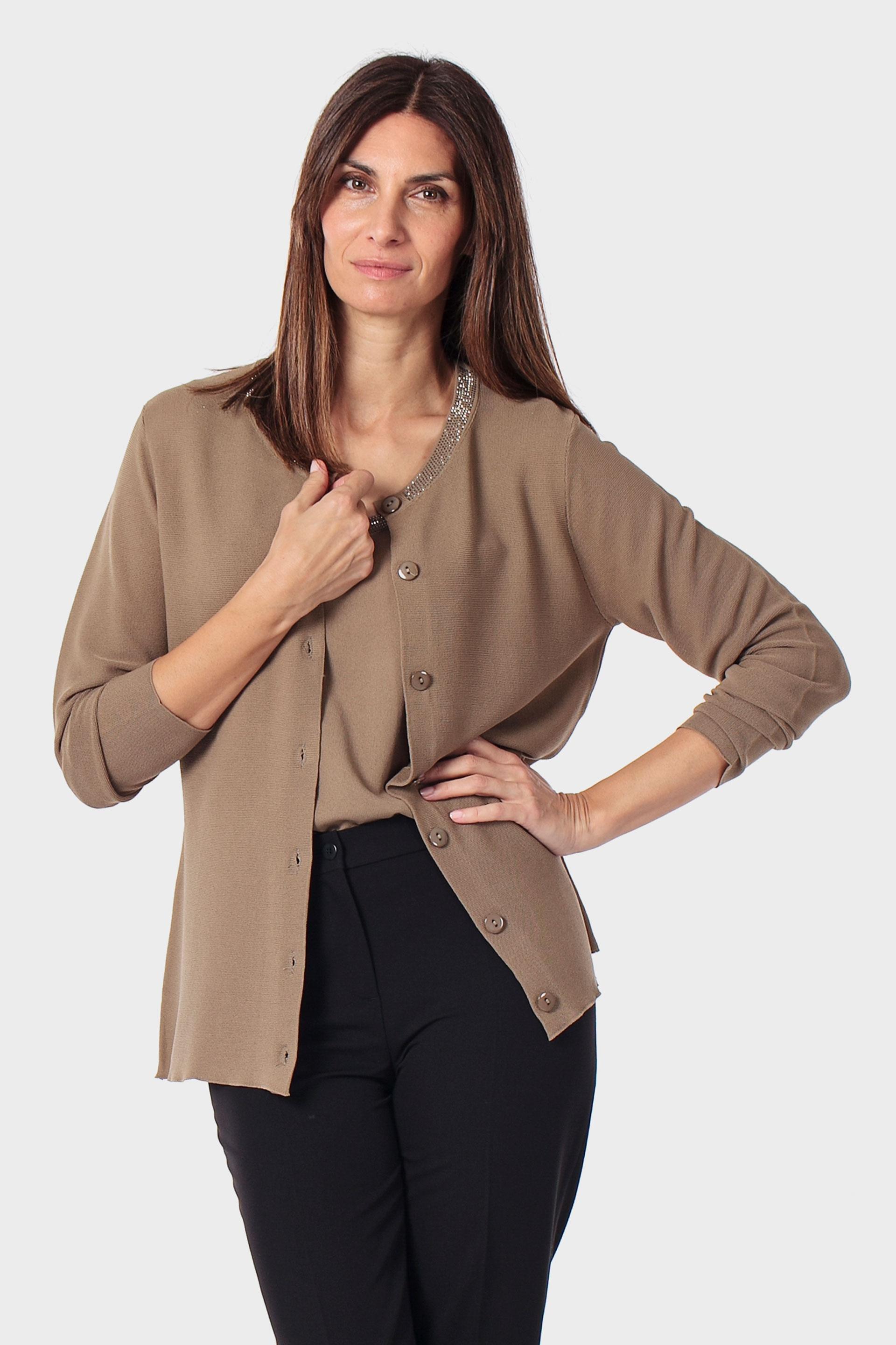 Embellished Neckline Cardigan, 3701_155, medium