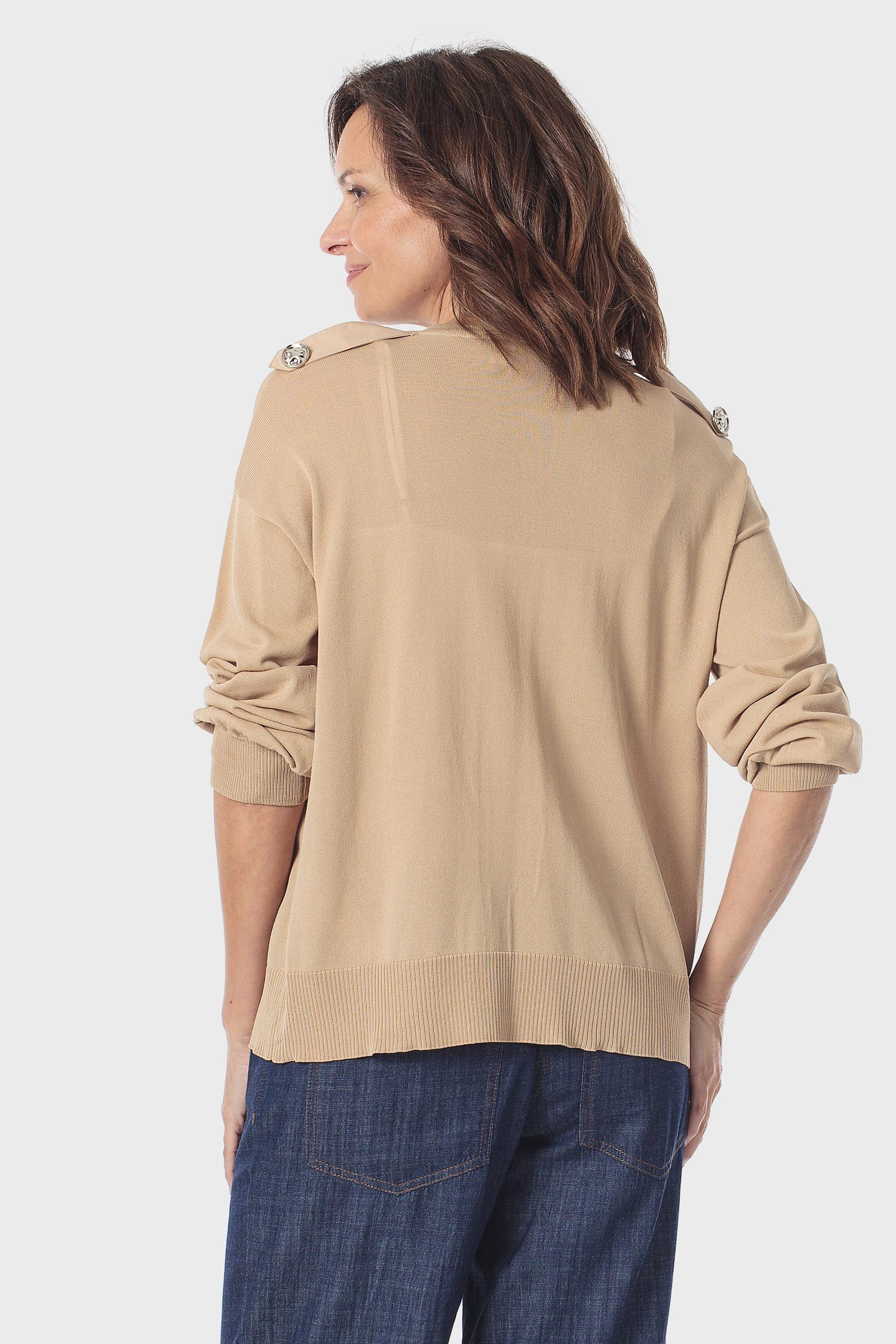 Beige Zipper Jacket, 3701_144, large image number 2