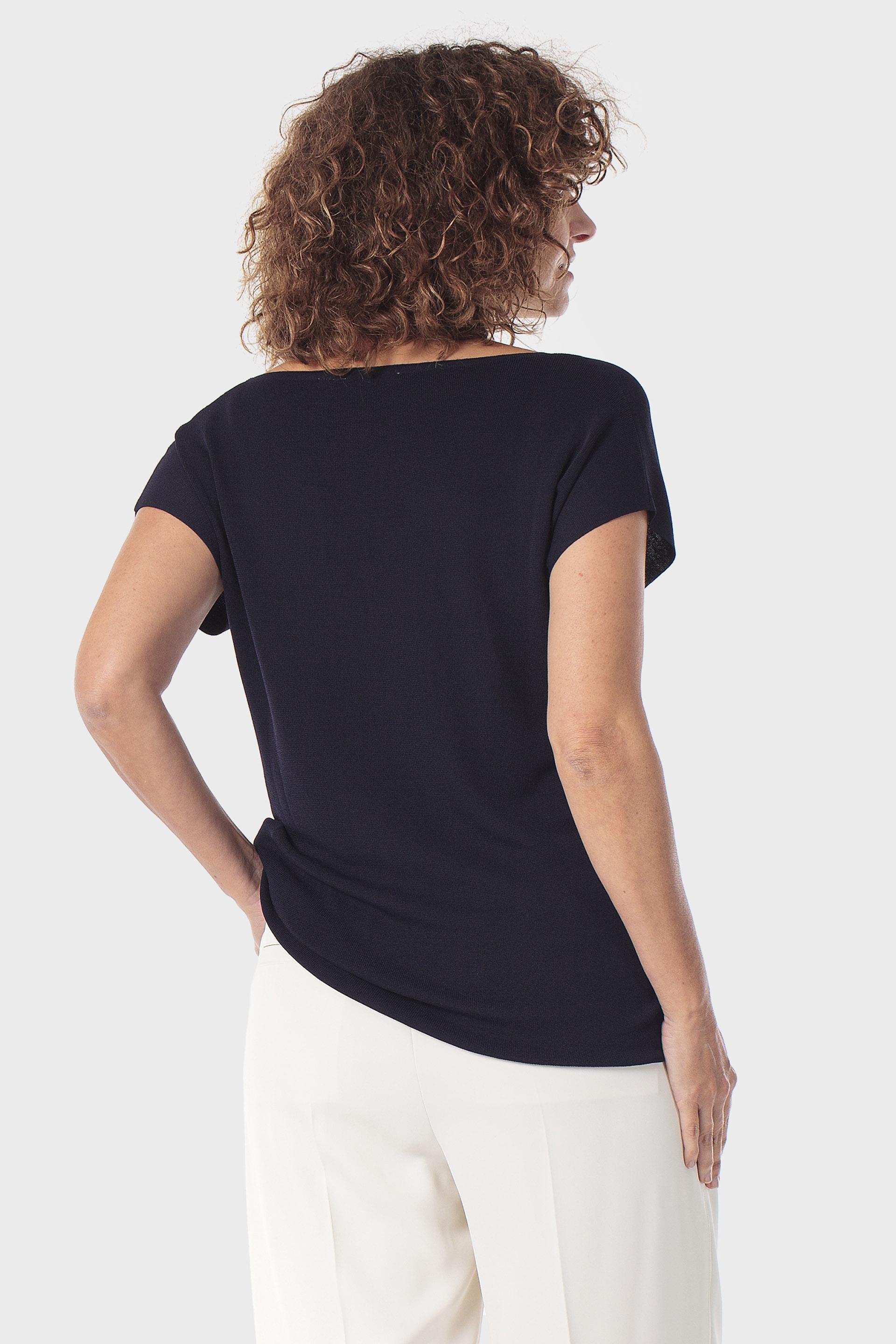 V-Neck Short-Sleeve Jacket Blue, Blue Navy, medium