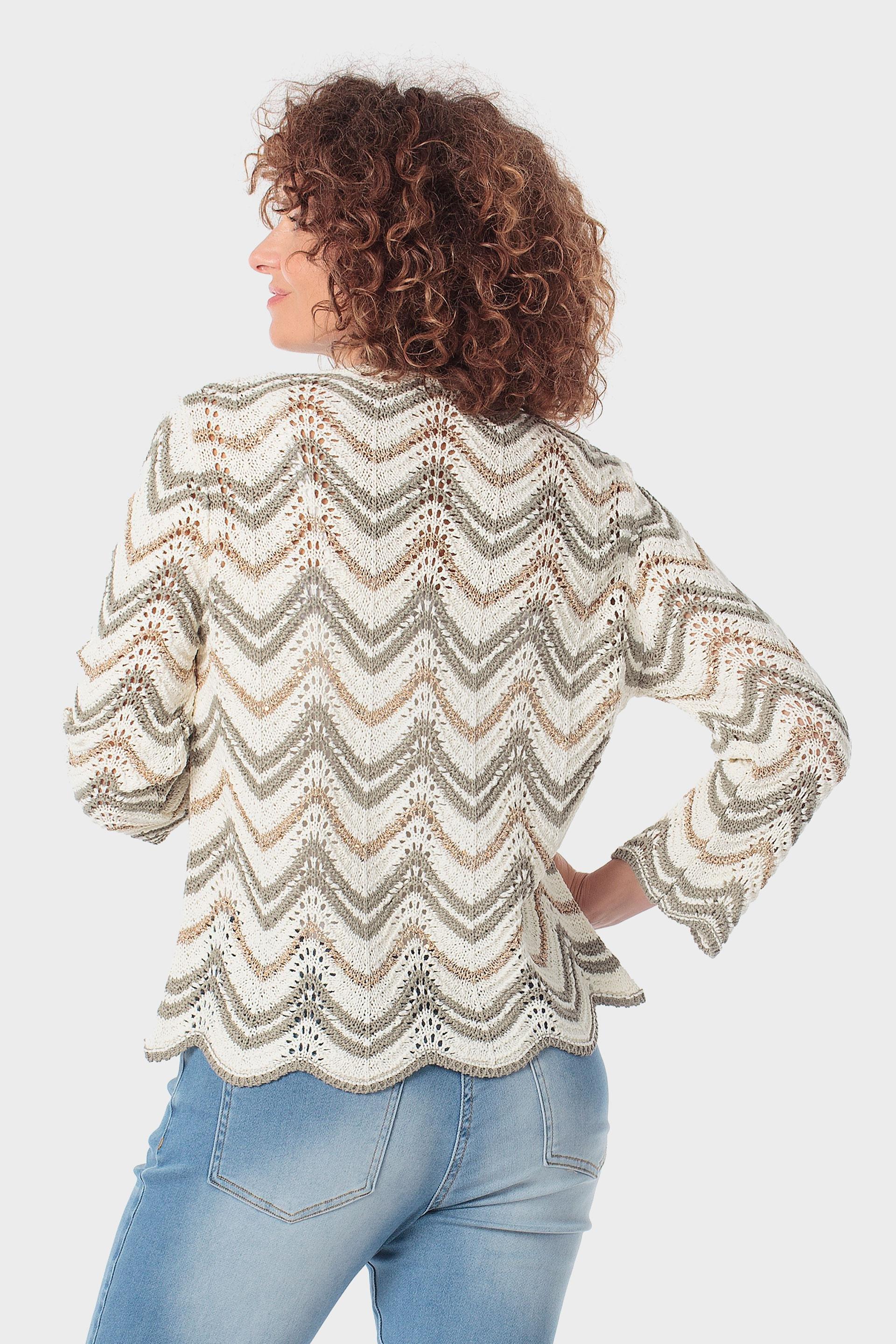 Beige Sequins Jacket, Green Khaki, large image number 2