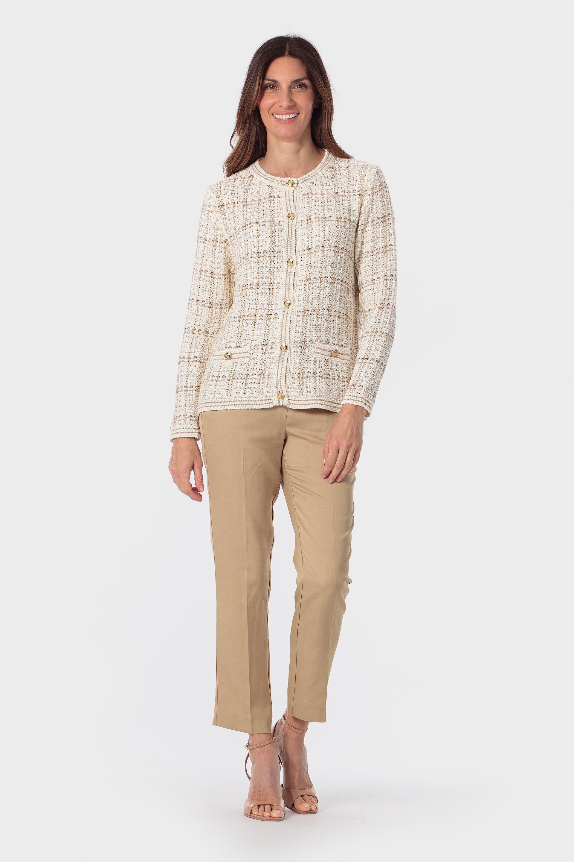 سترة بيج بخيوط معدنية, Beige Camel, medium