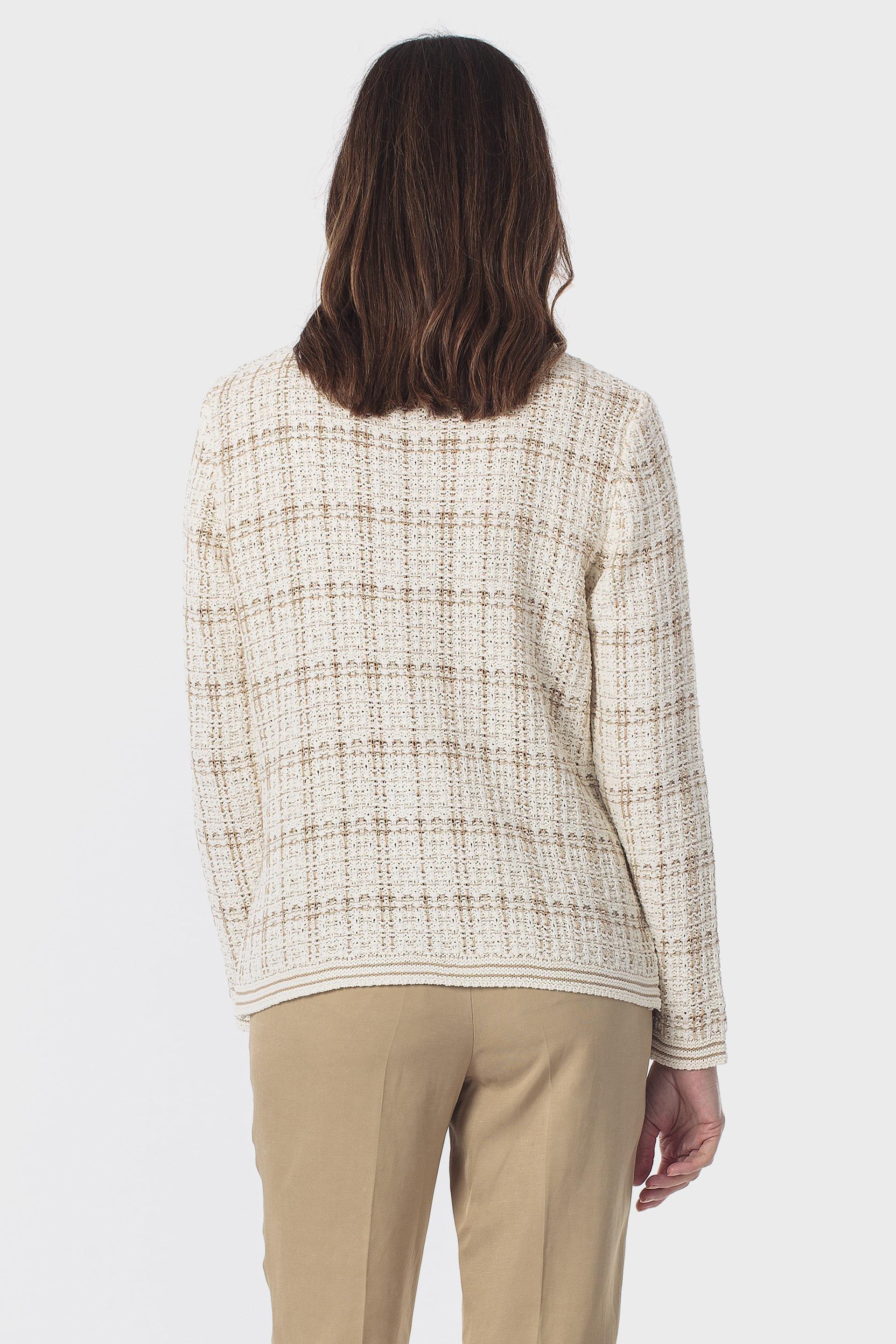 Beige Metallic Thread Jacket, Beige Camel, large image number 2