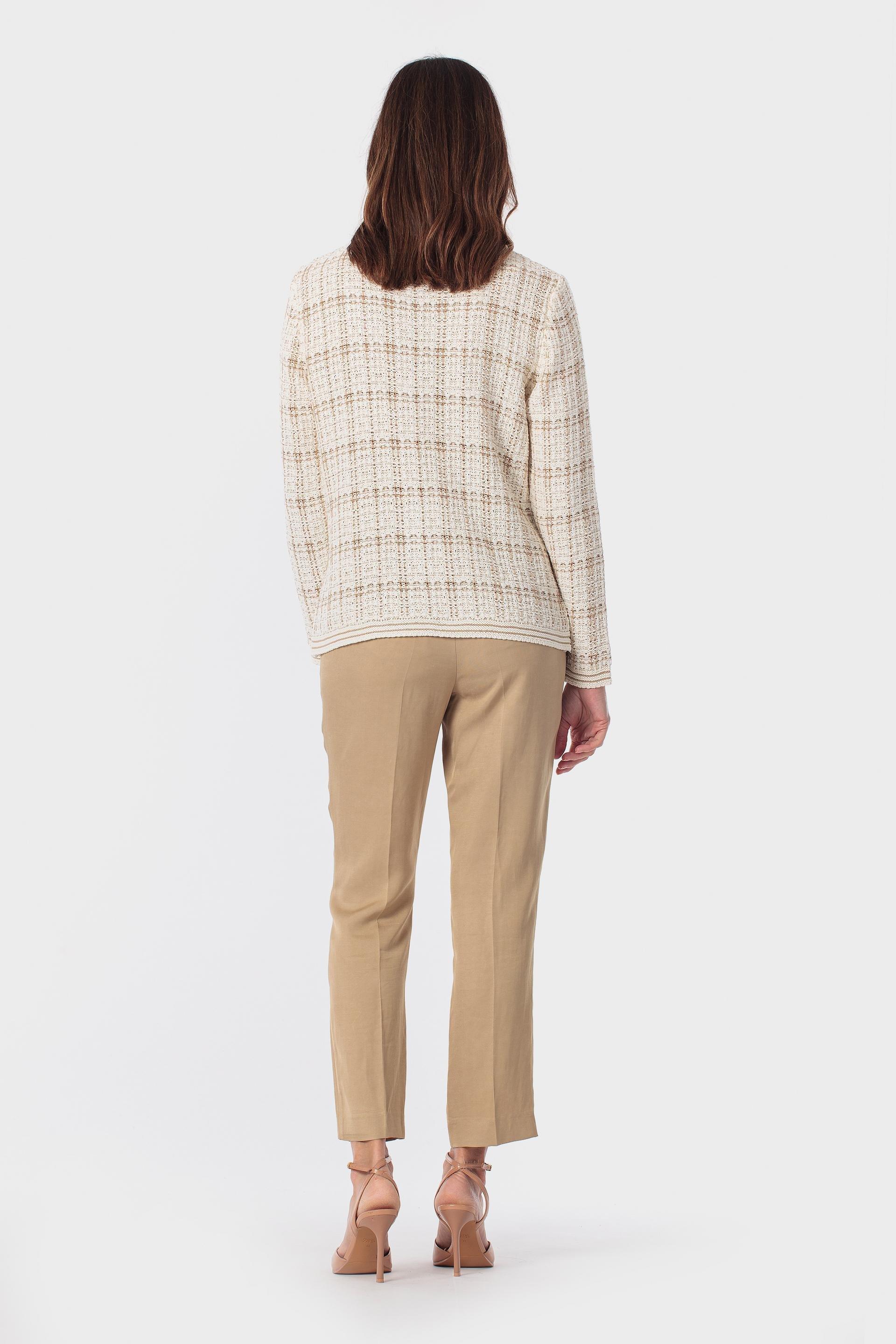 Beige Metallic Thread Jacket, Beige Camel, large image number 3