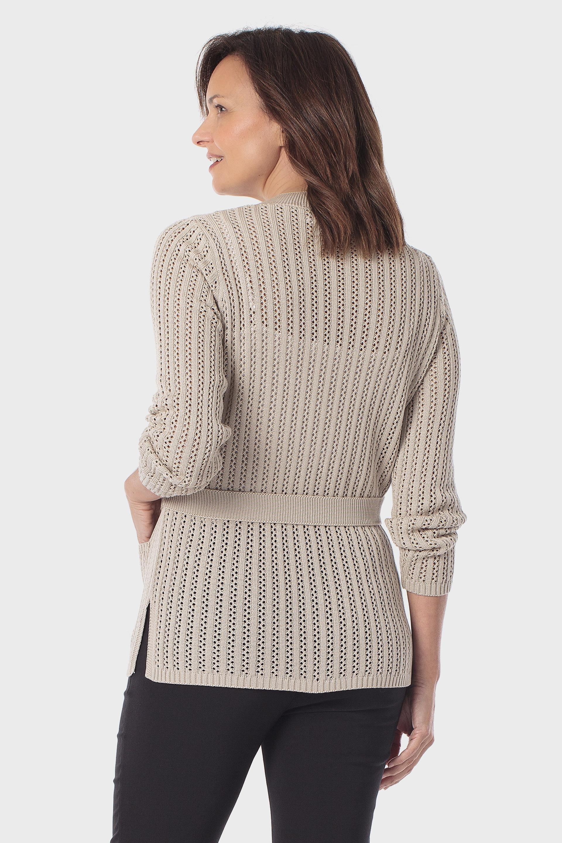 Beige Belted Jacket, 3701_126, large image number 2