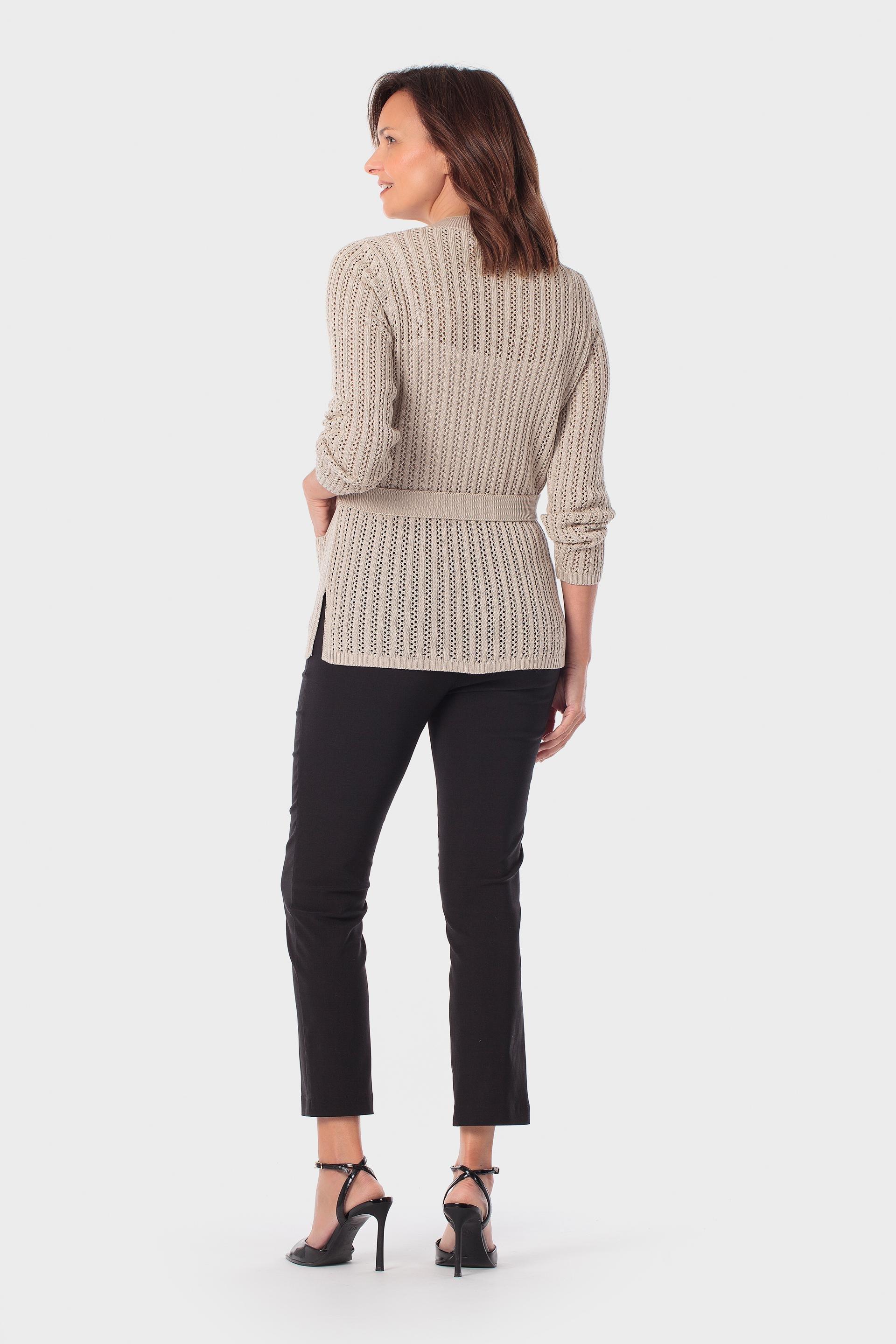Beige Belted Jacket, Beige, large image number 3
