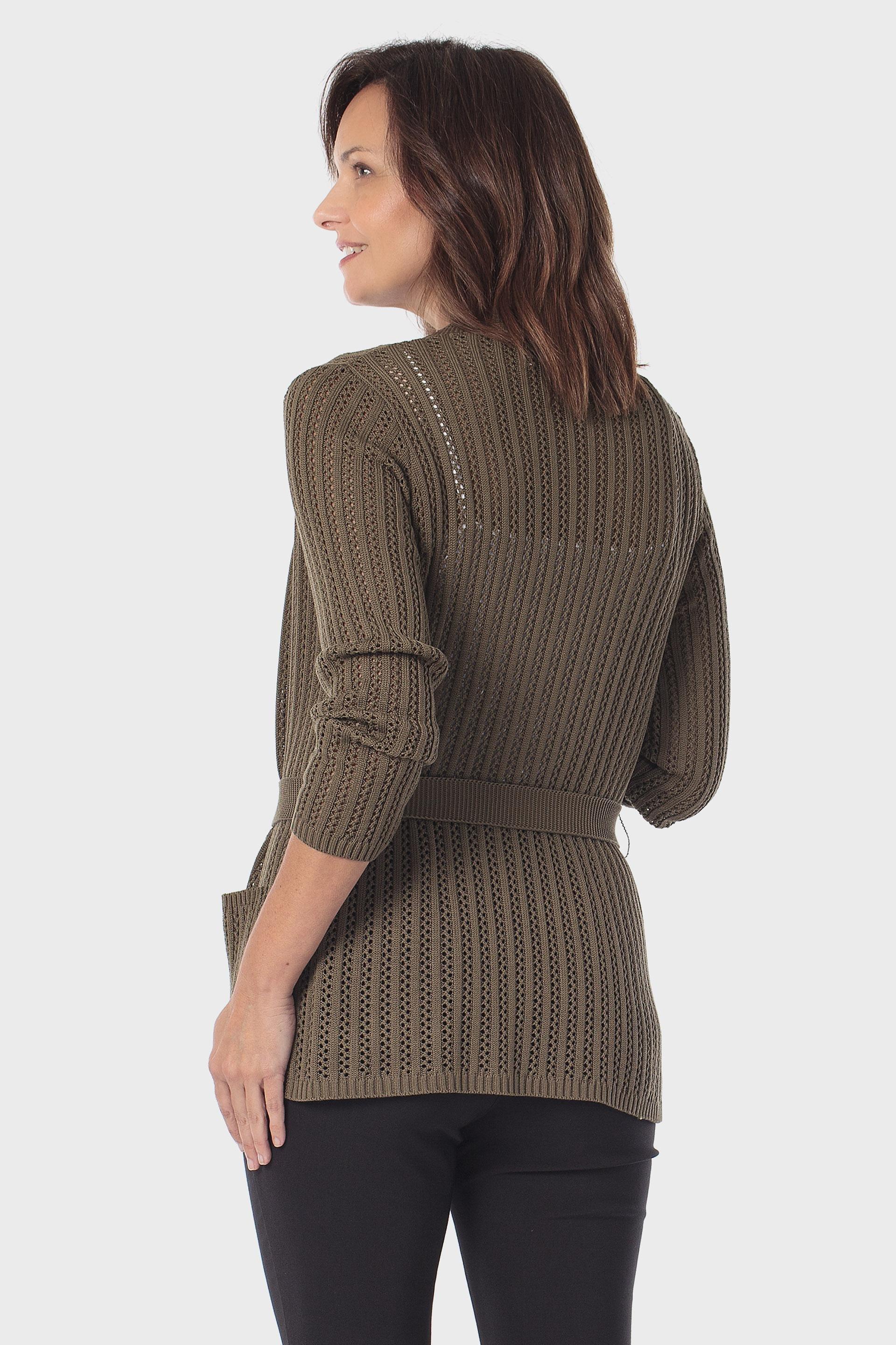 Khaki Belted Jacket, 3701_155, large image number 2