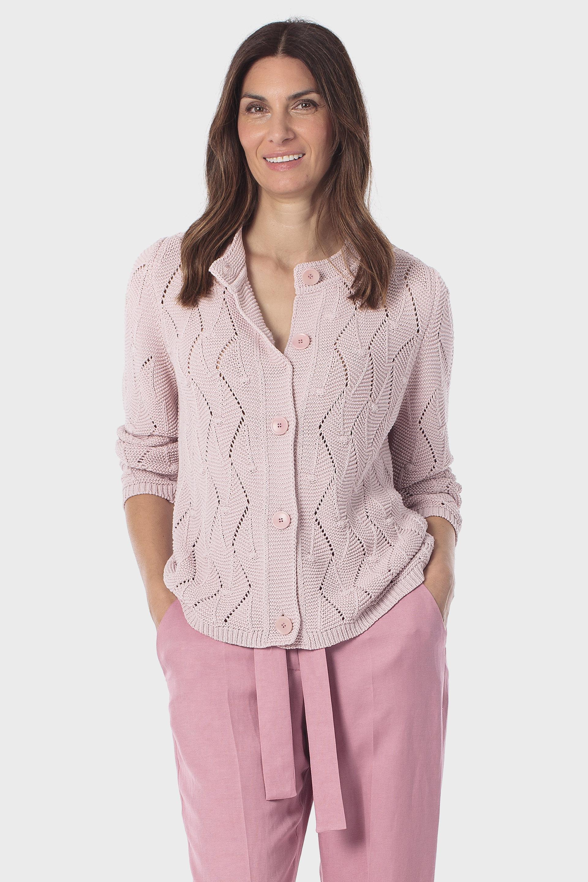Pink Openwork Jacket, Pink, large