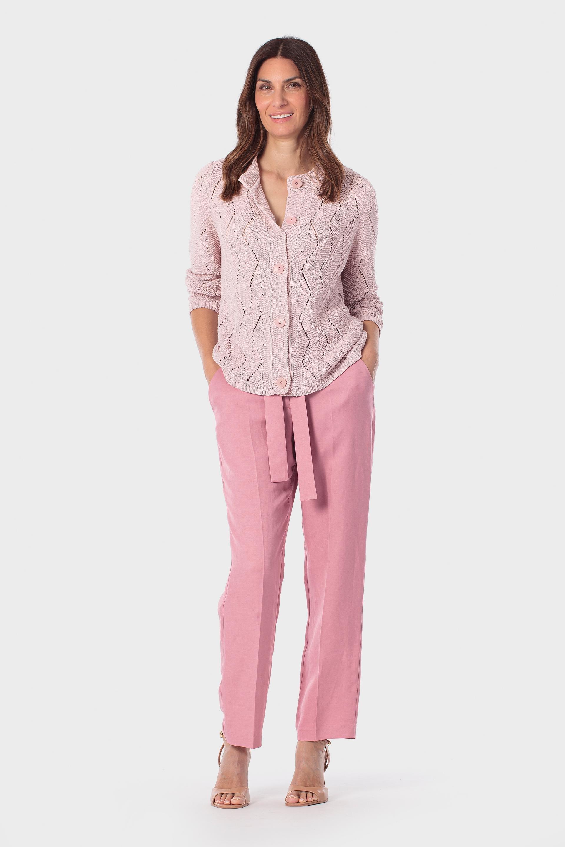 سترة وردية بتصميم مفرغ, Pink, large image number 1