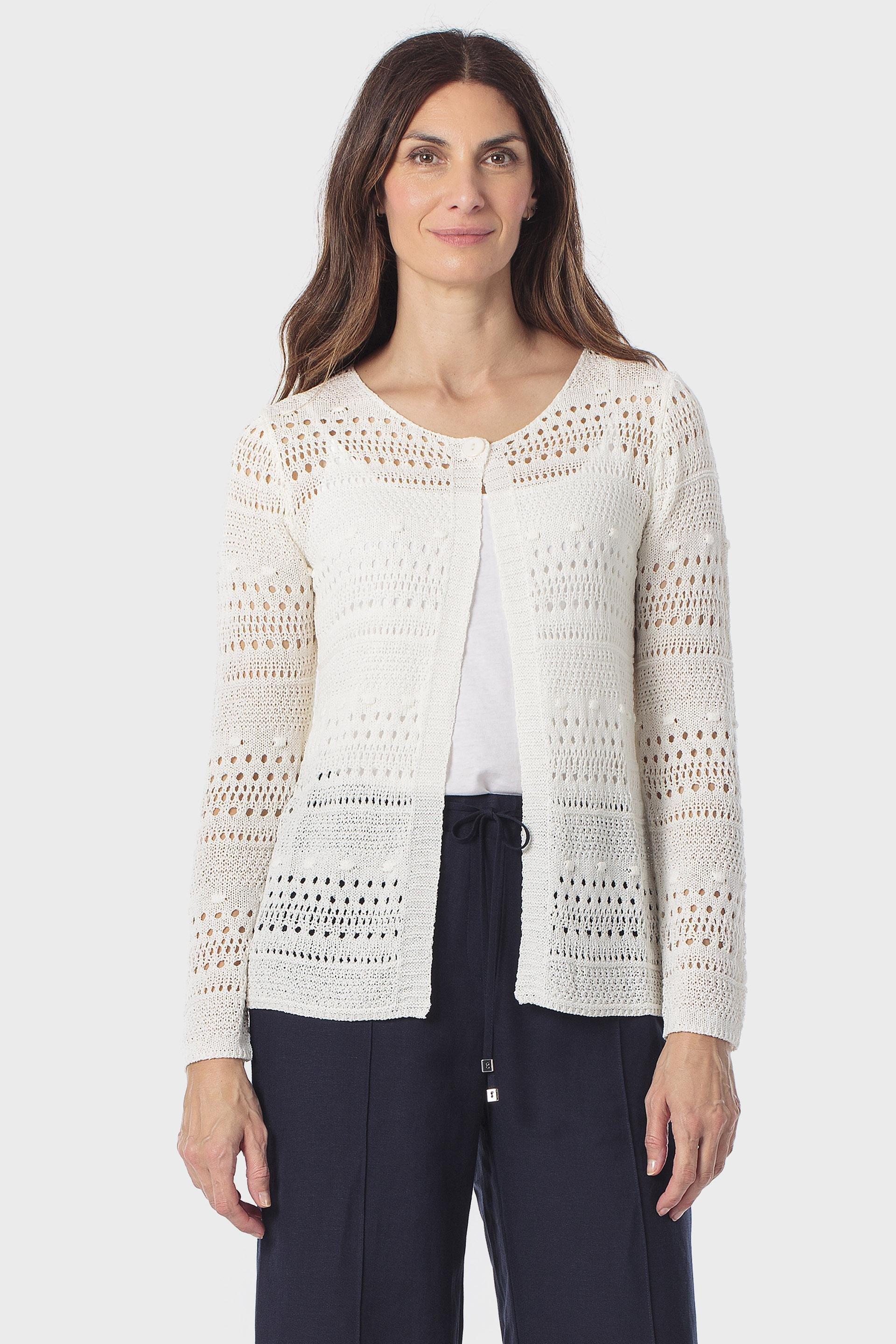 White Openwork Jacket, White Off White, medium