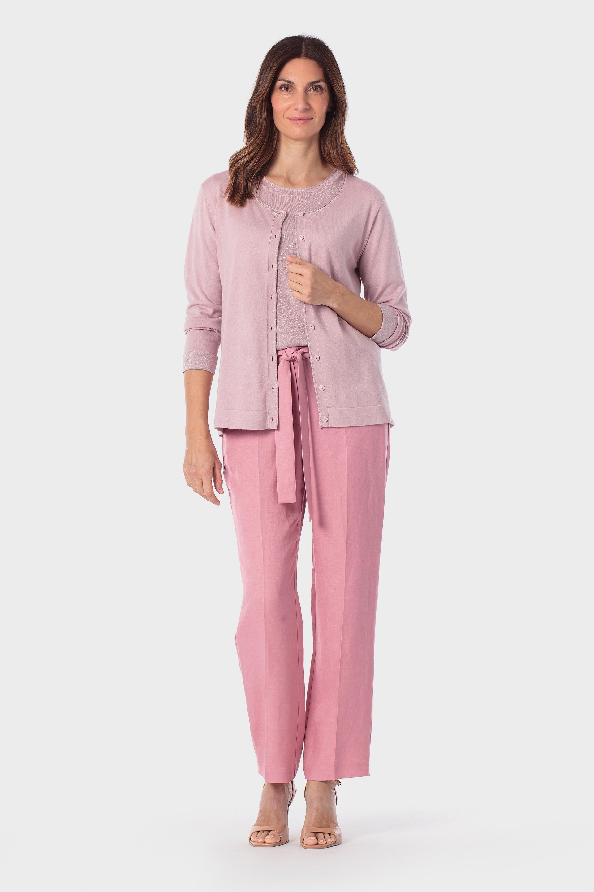 جاكيت وردي بخيوط معدنية, Pink, medium