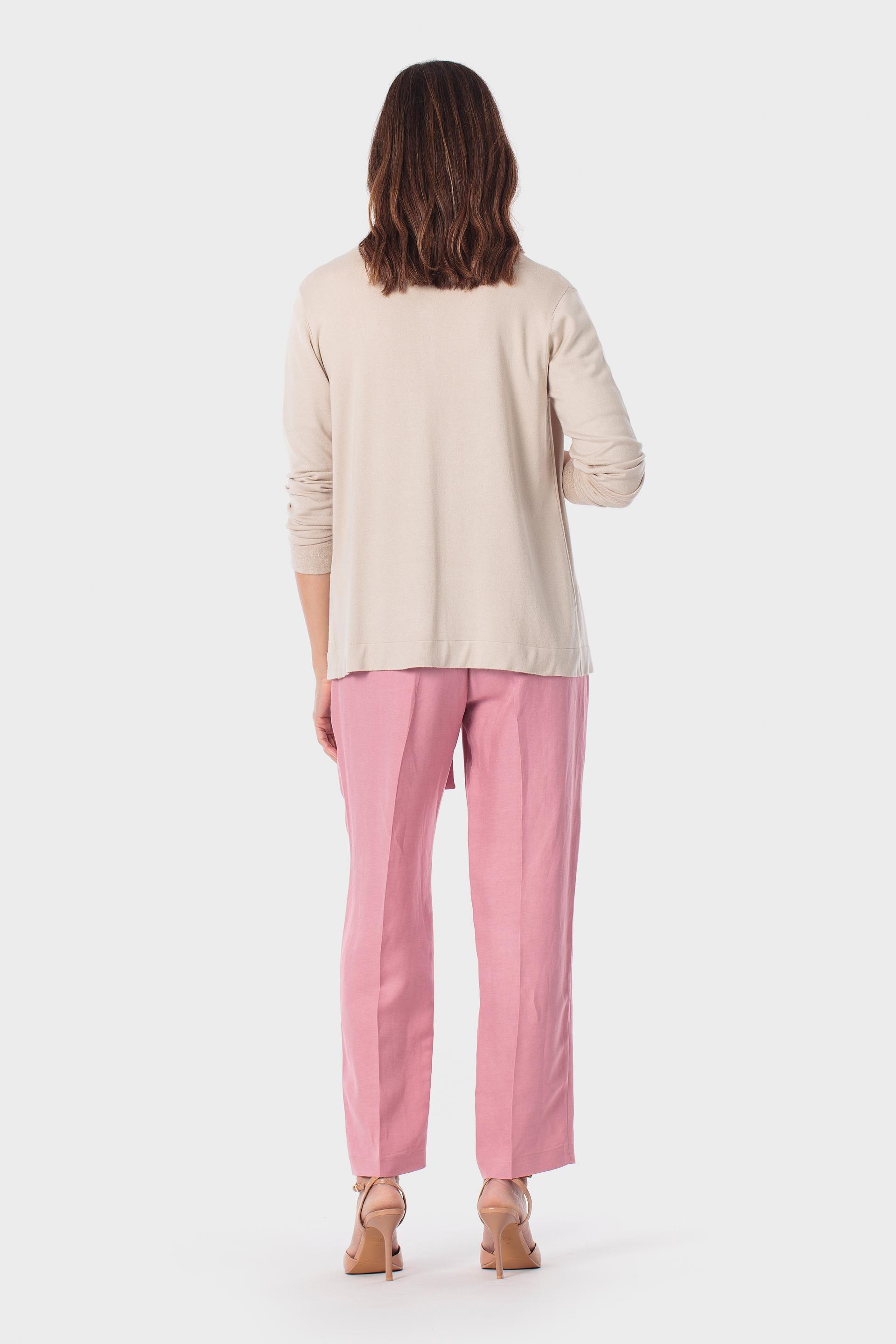 سترة وردية بخيوط معدنية, Beige, large image number 3