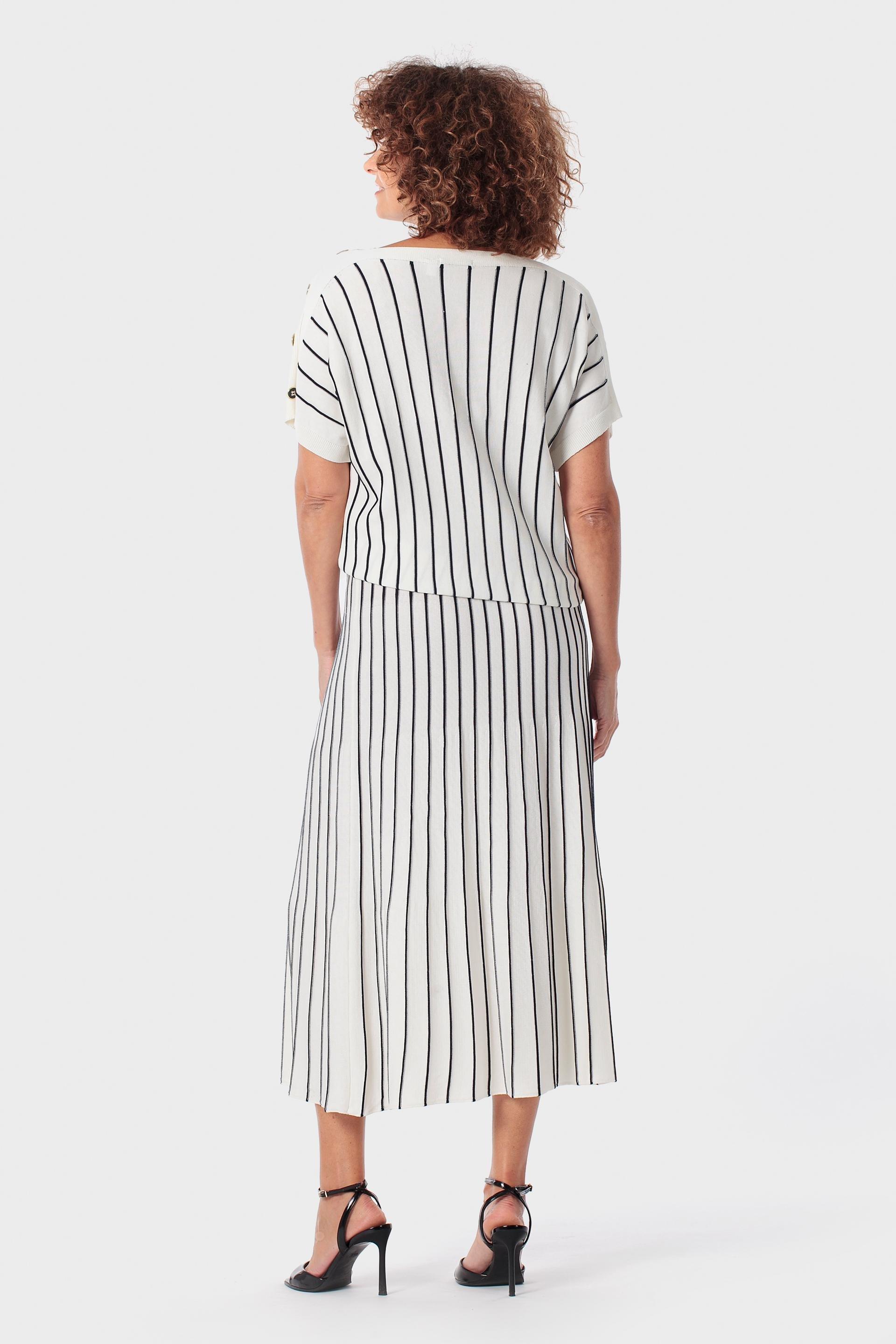 White Striped Skirt, 3701_232, large image number 1