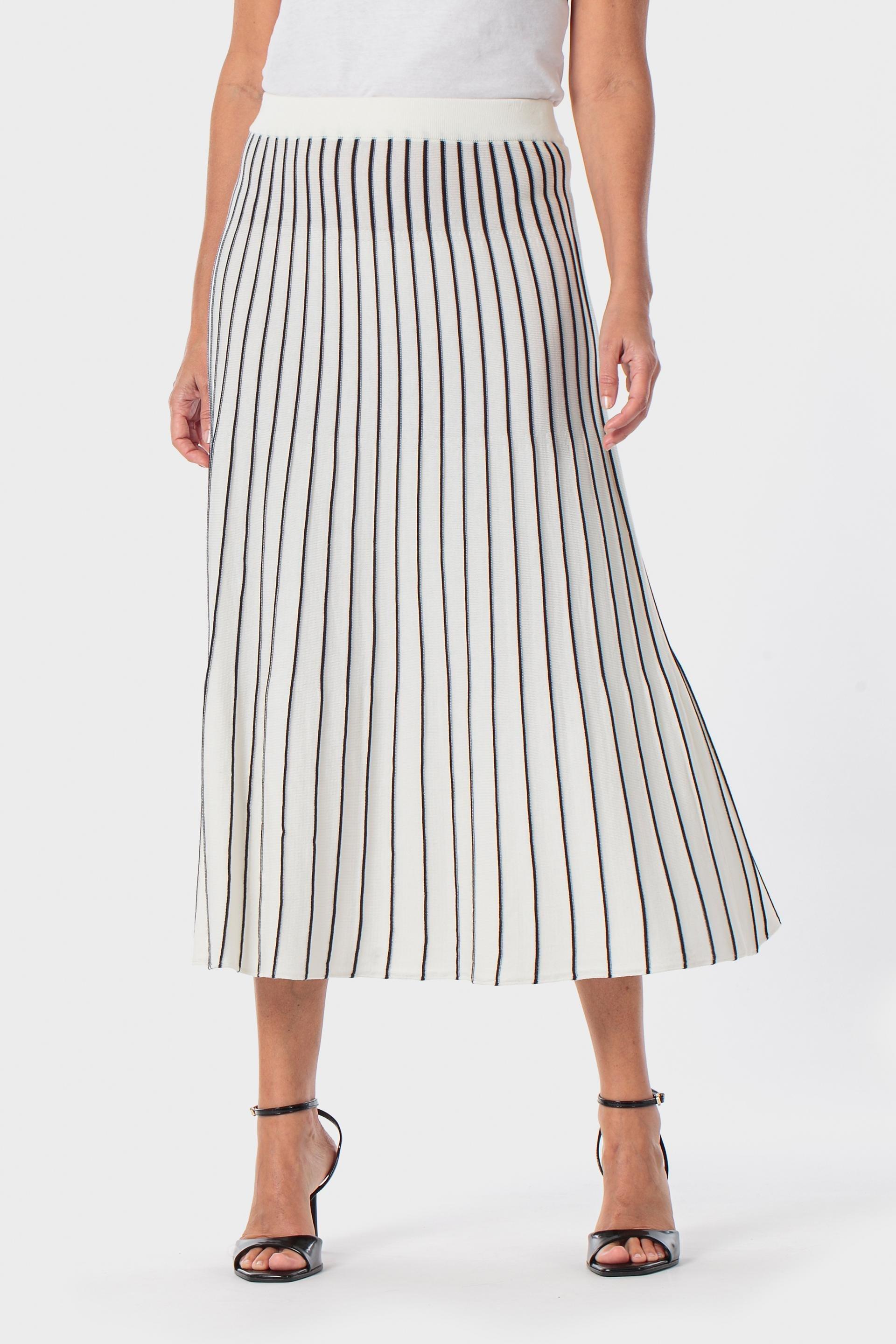 White Striped Skirt, 3701_232, medium