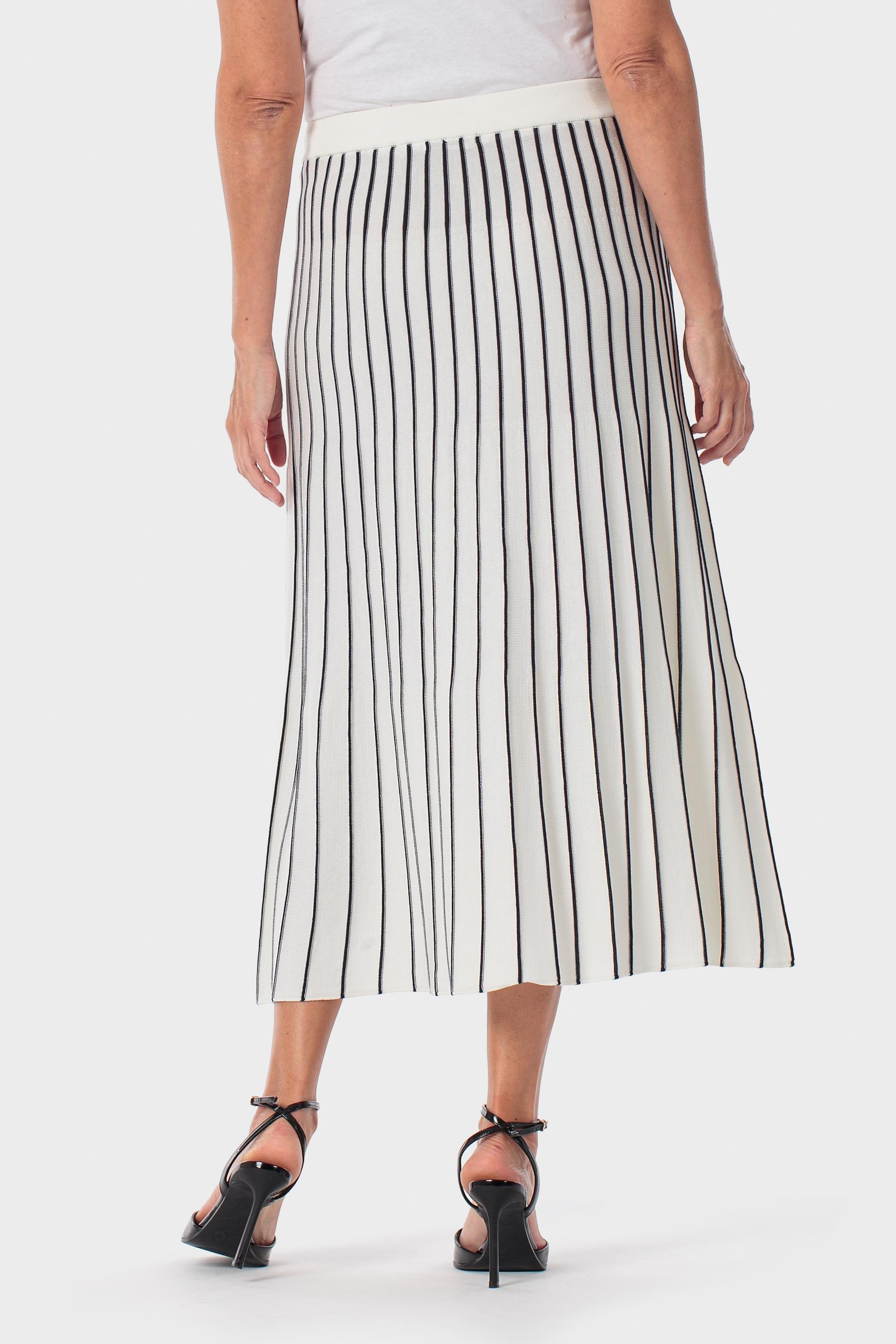 White Striped Skirt, Beige Talc, large image number 3