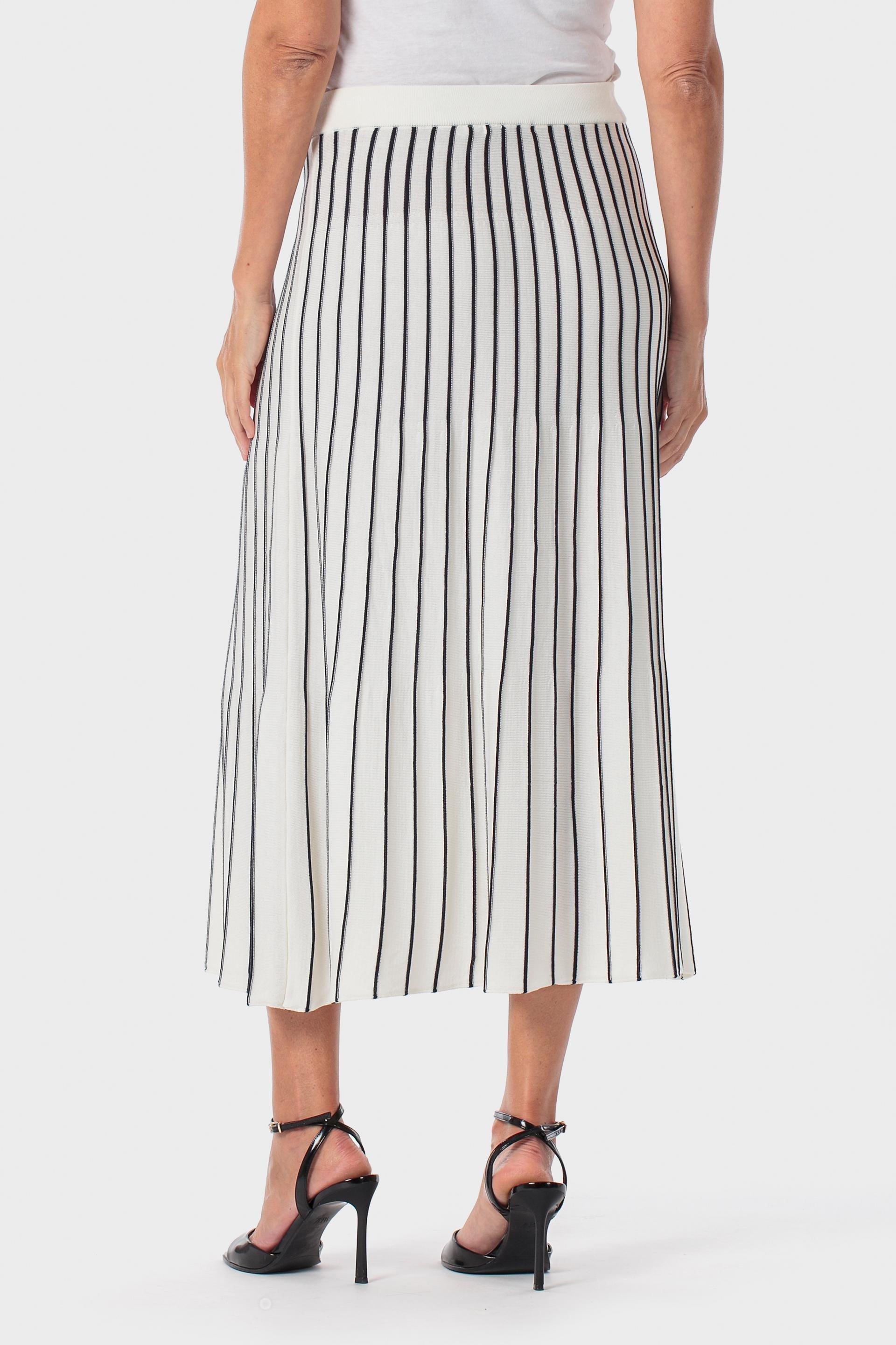 White Striped Skirt, Beige Talc, large image number 4