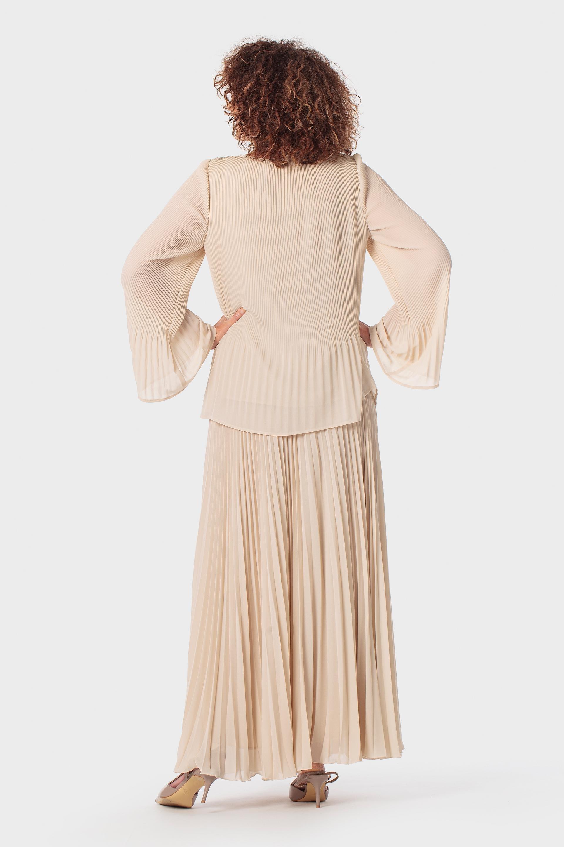 تنورة طويلة بثنيات بيج, Beige Sand, medium