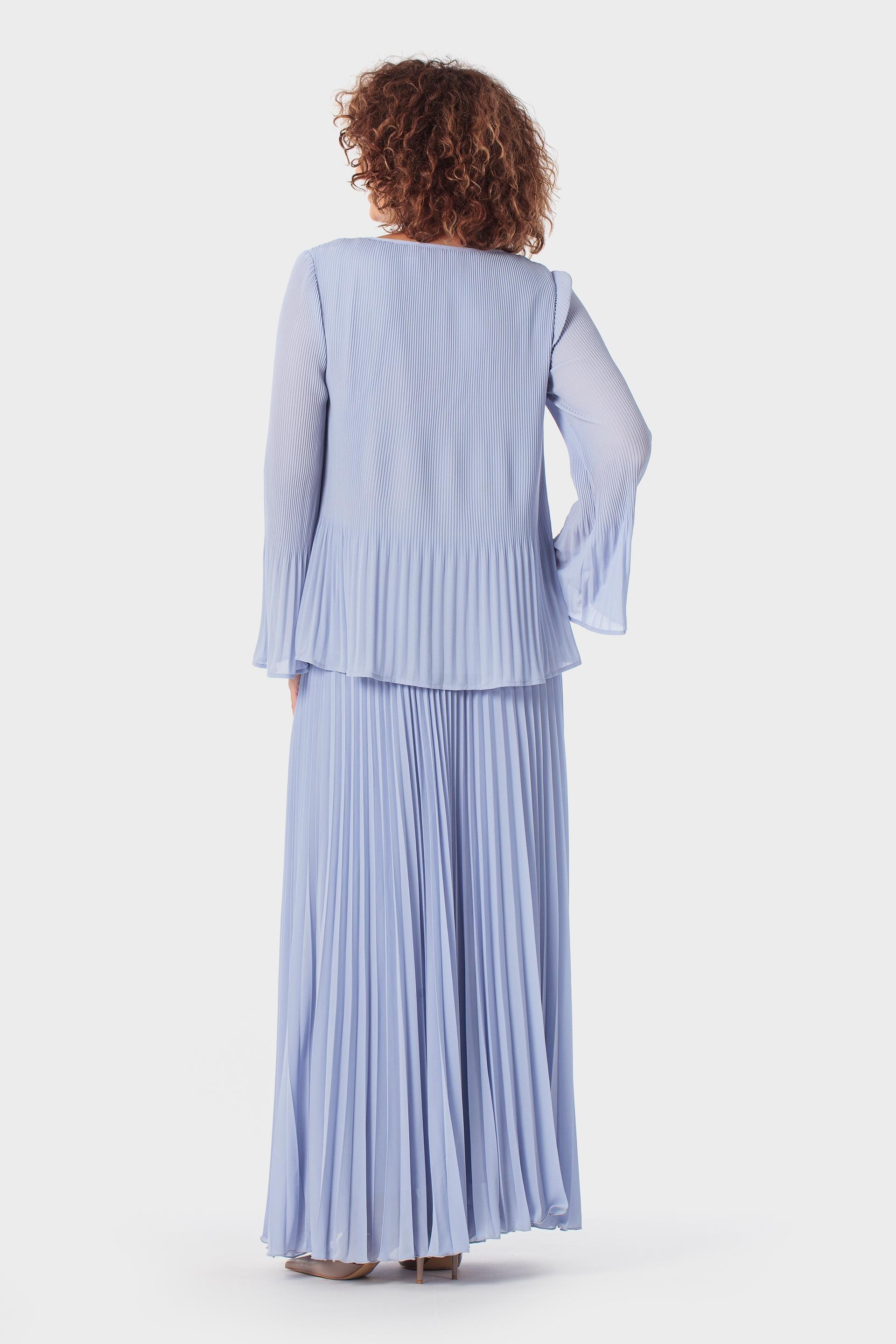 Purple Long Pleated Skirt, 3701_399, medium