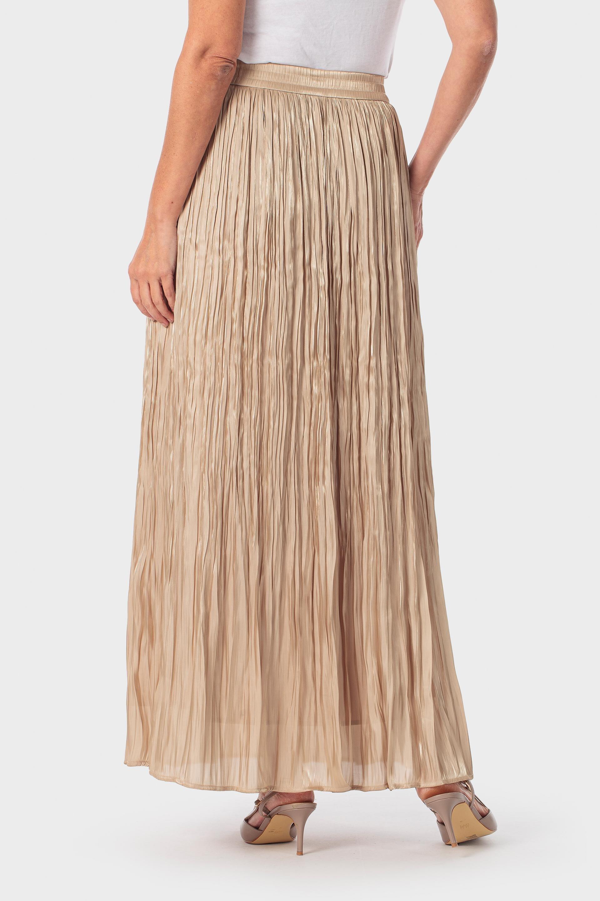 Beige Long Satin Skirt, 3701_129, large image number 3