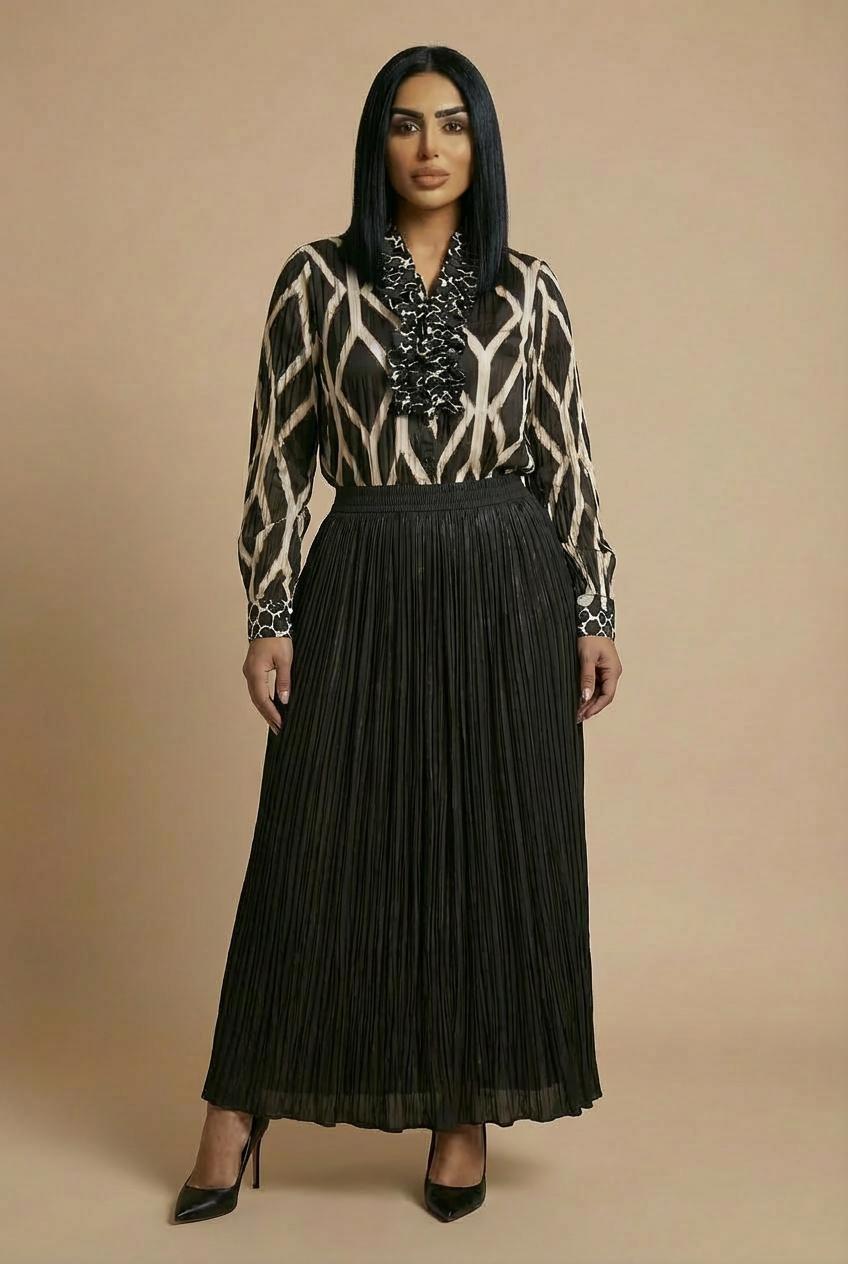 Long satin skirt, 3701_120, medium